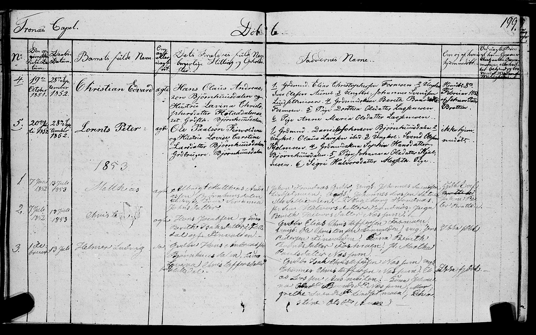 Ministerialprotokoller, klokkerbøker og fødselsregistre - Nord-Trøndelag, SAT/A-1458/762/L0538: Parish register (official) no. 762A02 /2, 1833-1879, p. 199