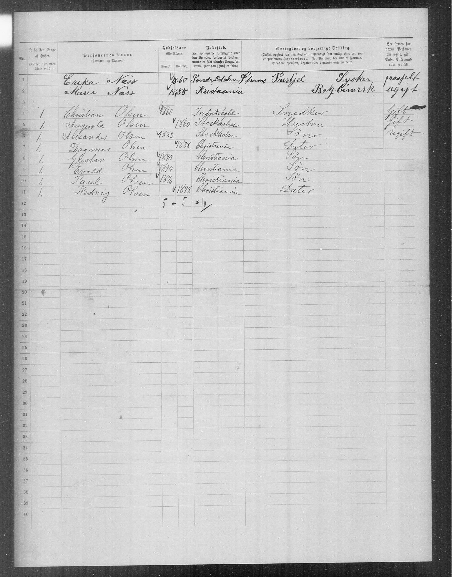 OBA, Municipal Census 1899 for Kristiania, 1899, p. 15743