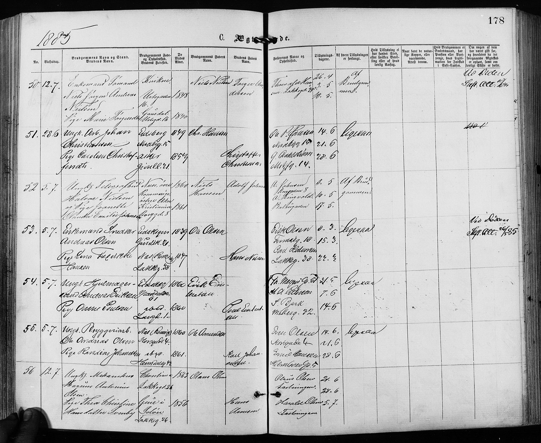 Grønland prestekontor Kirkebøker, AV/SAO-A-10848/F/Fa/L0006: Parish register (official) no. 6, 1877-1886, p. 178