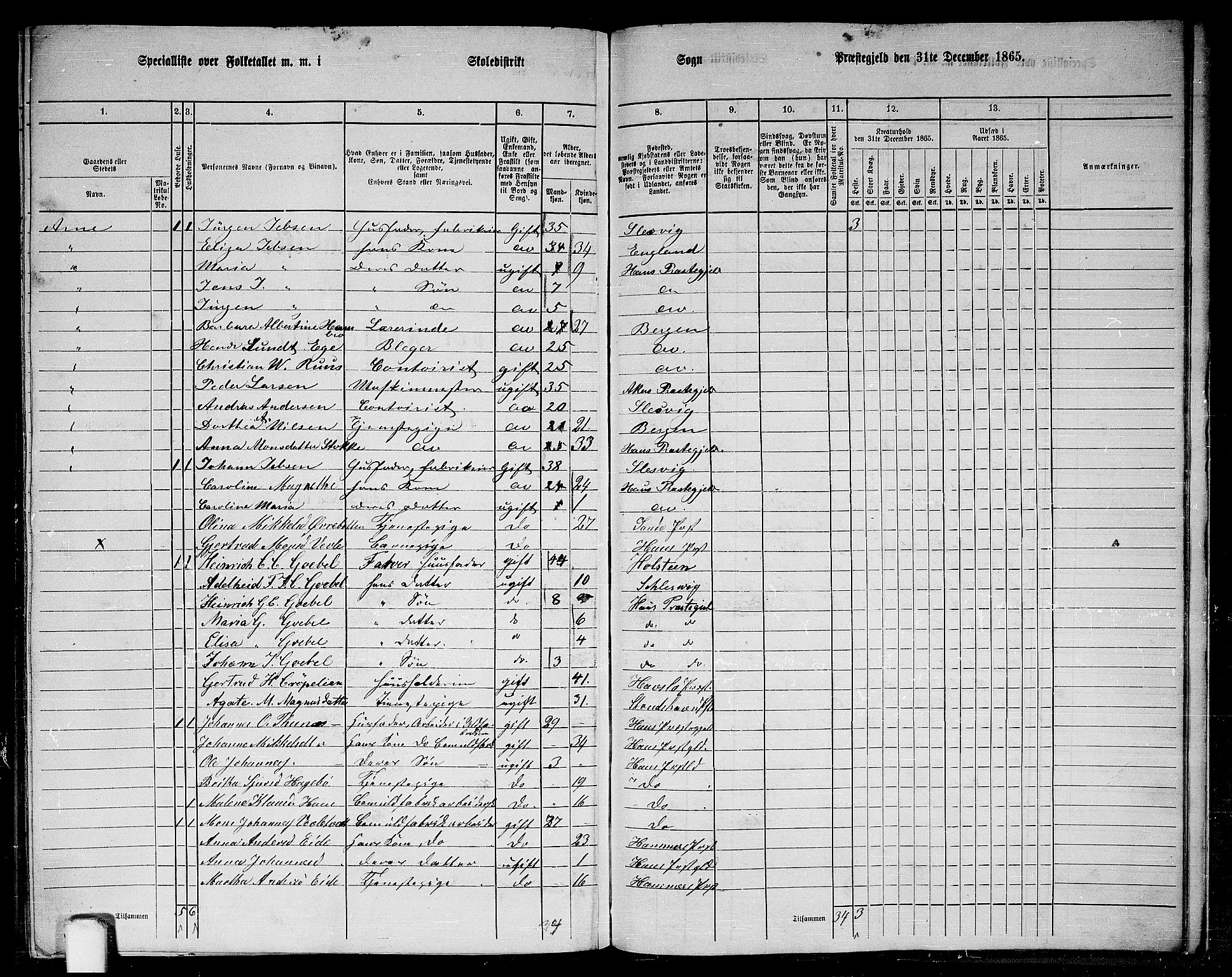 RA, 1865 census for Haus, 1865, p. 252