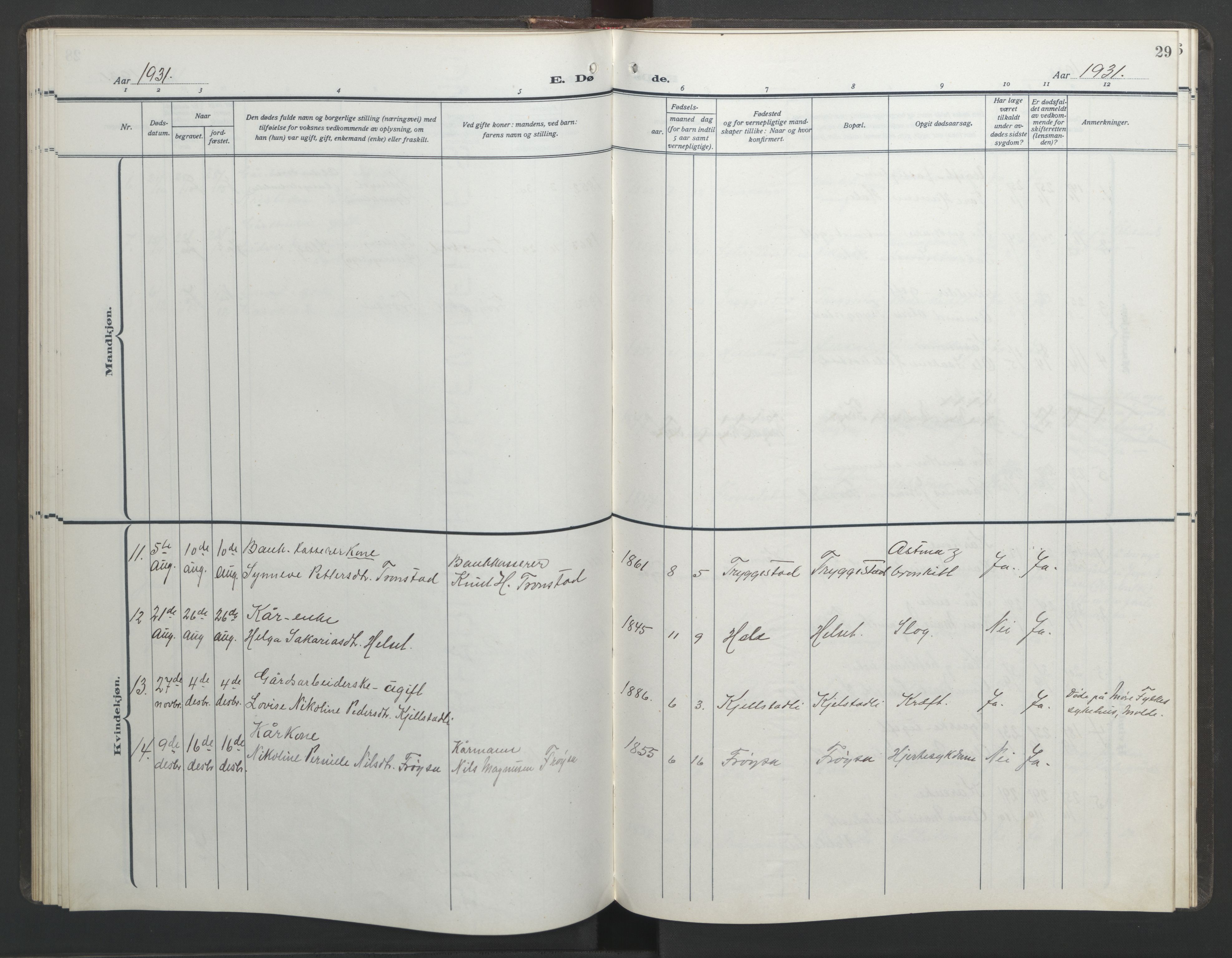 Ministerialprotokoller, klokkerbøker og fødselsregistre - Møre og Romsdal, SAT/A-1454/517/L0233: Parish register (copy) no. 517C06, 1919-1945, p. 29