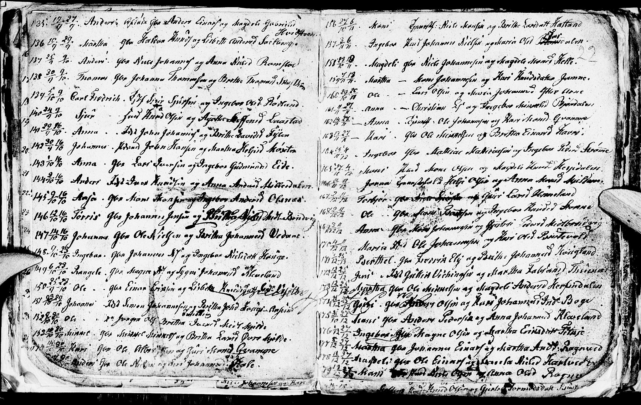 Haus sokneprestembete, AV/SAB-A-75601/H/Hab: Parish register (copy) no. A 1, 1830-1855, p. 22