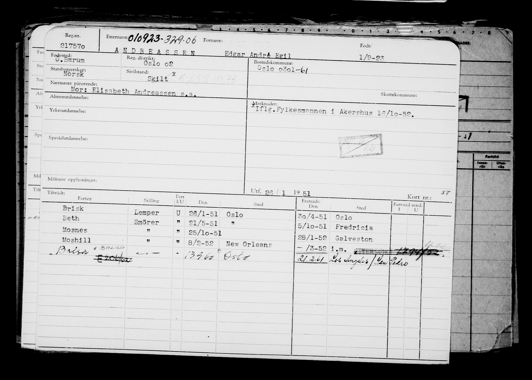 Direktoratet for sjømenn, AV/RA-S-3545/G/Gb/L0222: Hovedkort, 1923, p. 442