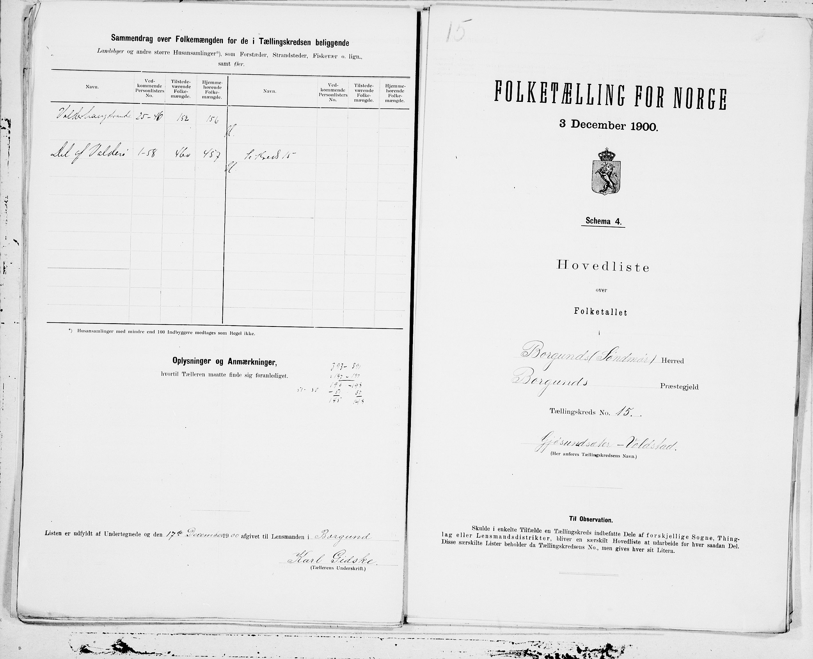 SAT, 1900 census for Borgund, 1900, p. 30