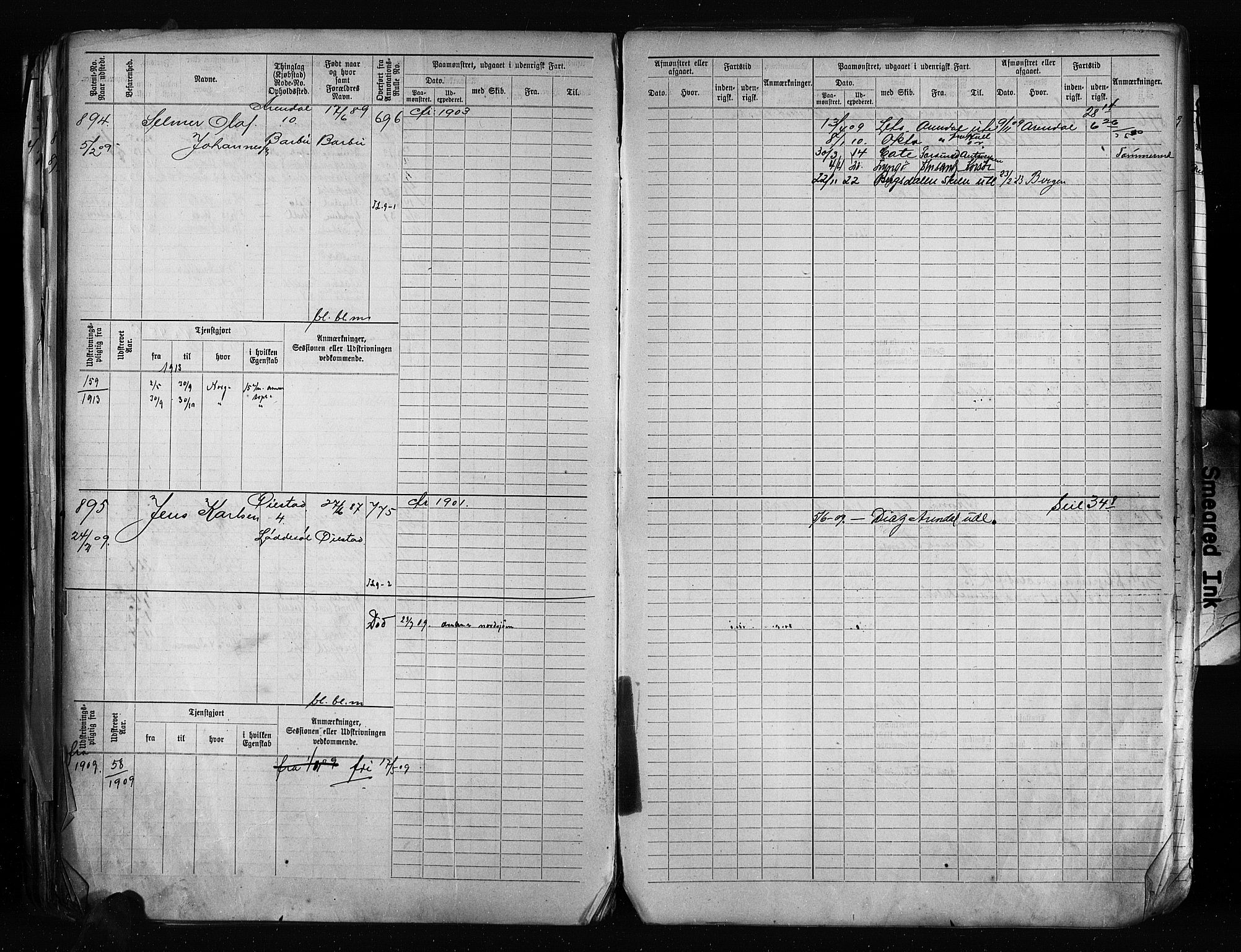 Arendal mønstringskrets, AV/SAK-2031-0012/F/Fb/L0020: Hovedrulle A nr 217-968, S-18, 1900-1910, p. 349