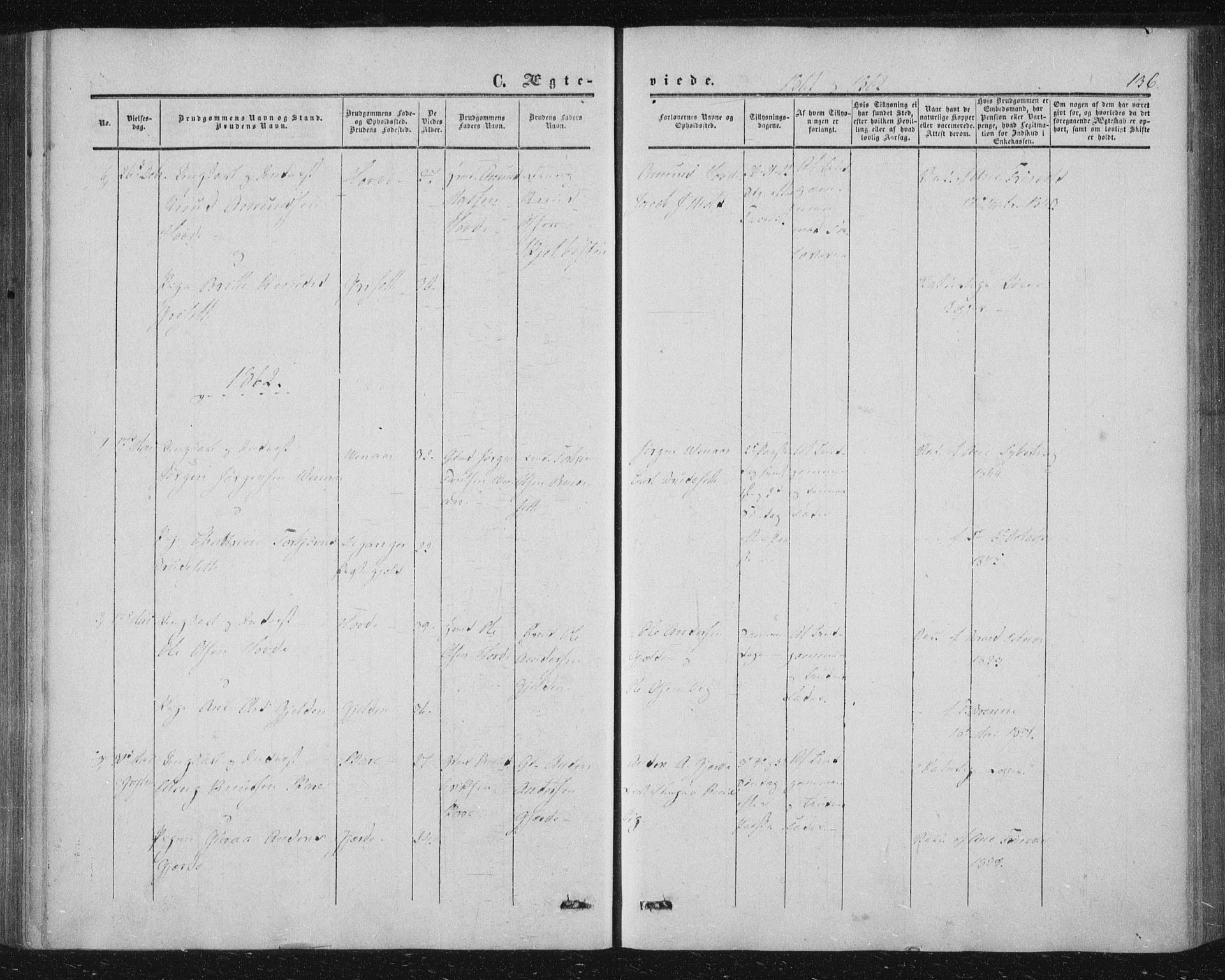 Ministerialprotokoller, klokkerbøker og fødselsregistre - Møre og Romsdal, AV/SAT-A-1454/543/L0562: Parish register (official) no. 543A02, 1854-1884, p. 136