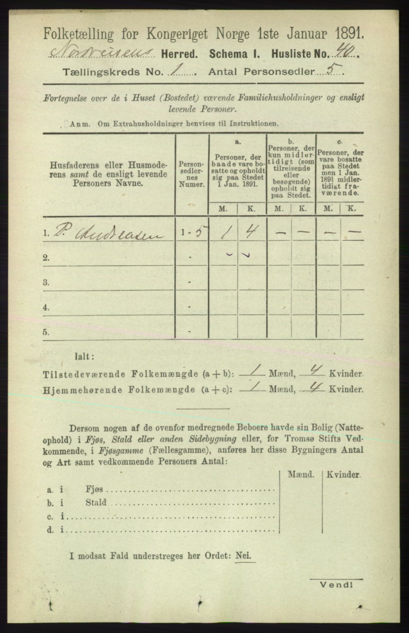 RA, 1891 census for 1942 Nordreisa, 1891, p. 53