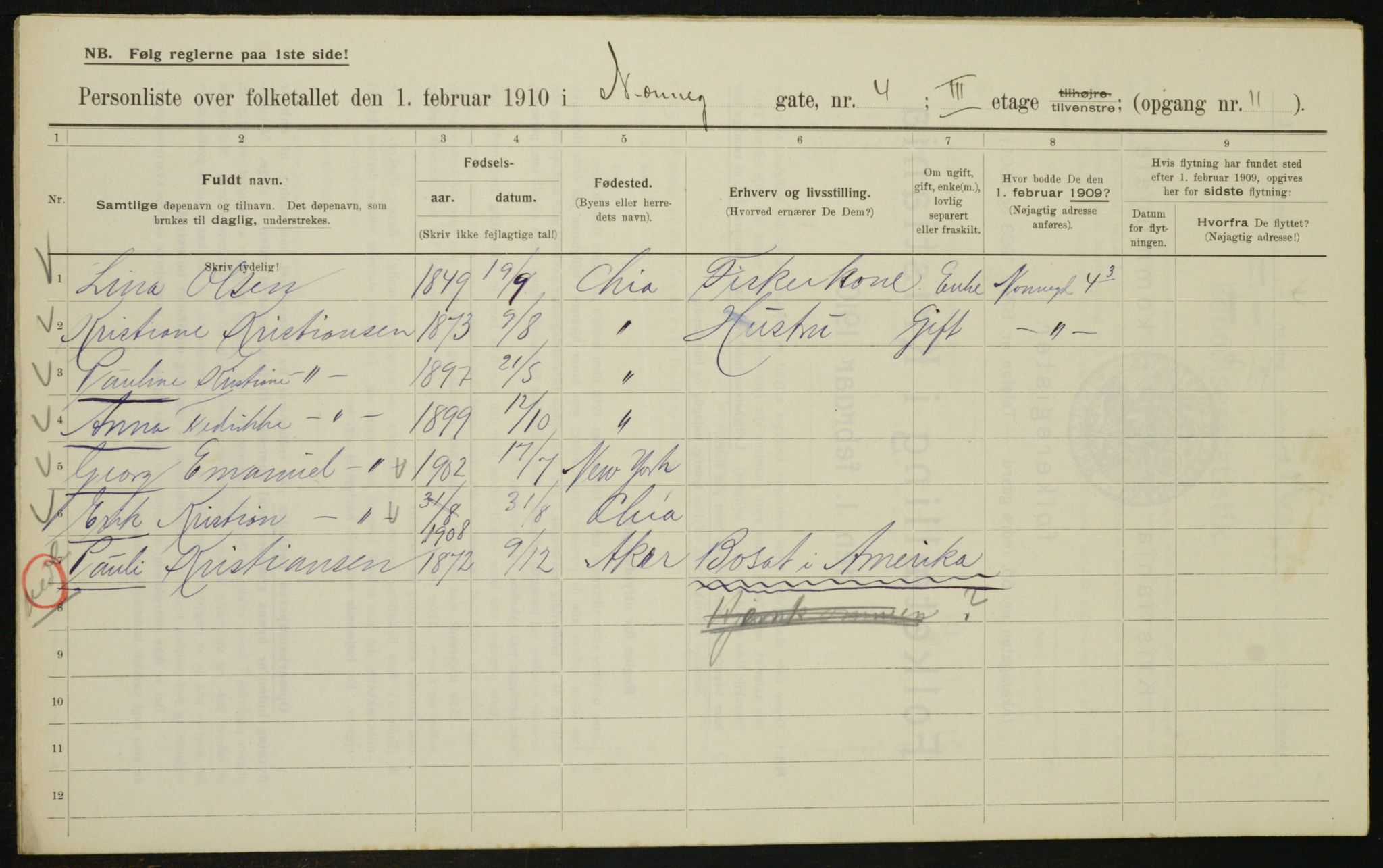 OBA, Municipal Census 1910 for Kristiania, 1910, p. 68930