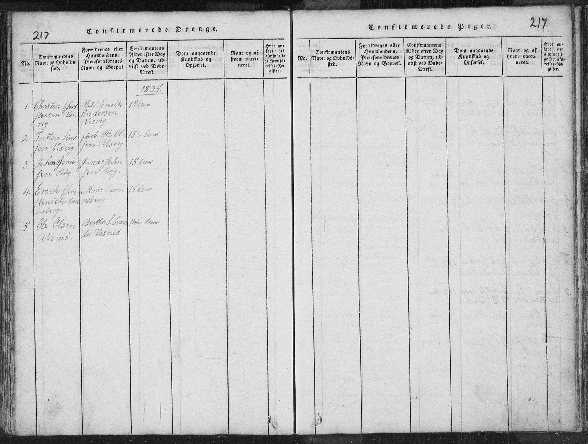 Hetland sokneprestkontor, SAST/A-101826/30/30BA/L0001: Parish register (official) no. A 1, 1816-1856, p. 217