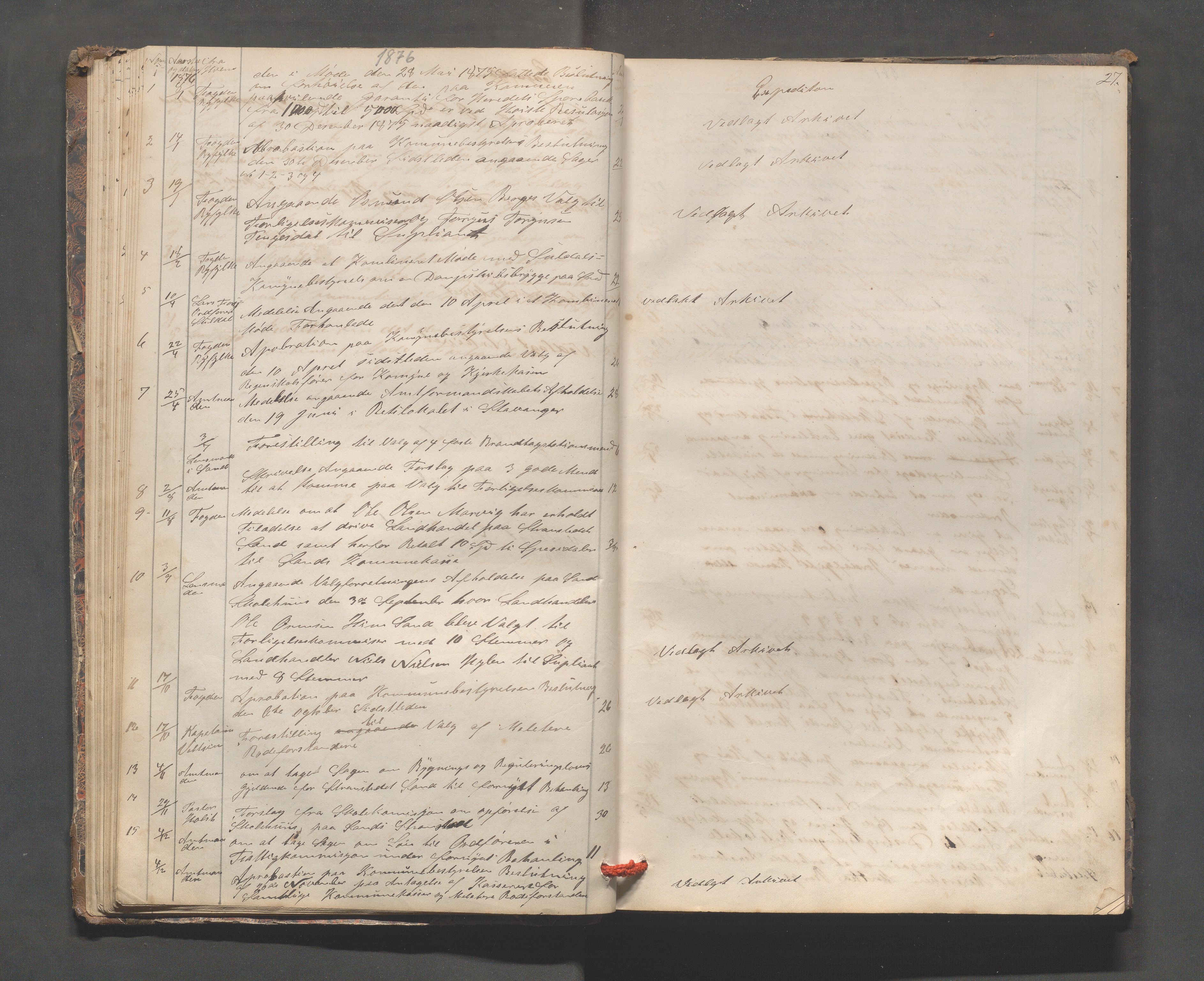 Sand kommune - Formannskapet, IKAR/K-102092/C/Ca/L0001: Brevjournal, 1859-1902, p. 27