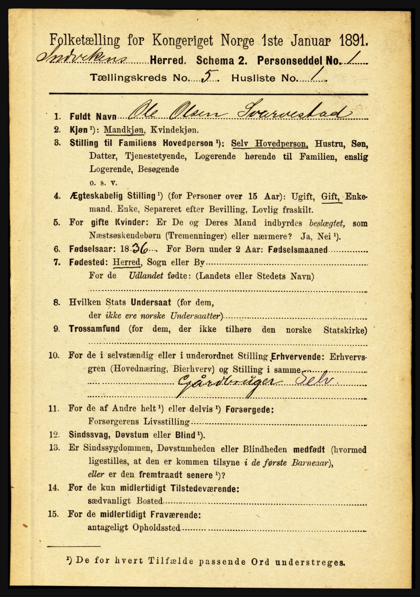 RA, 1891 census for 1447 Innvik, 1891, p. 1931