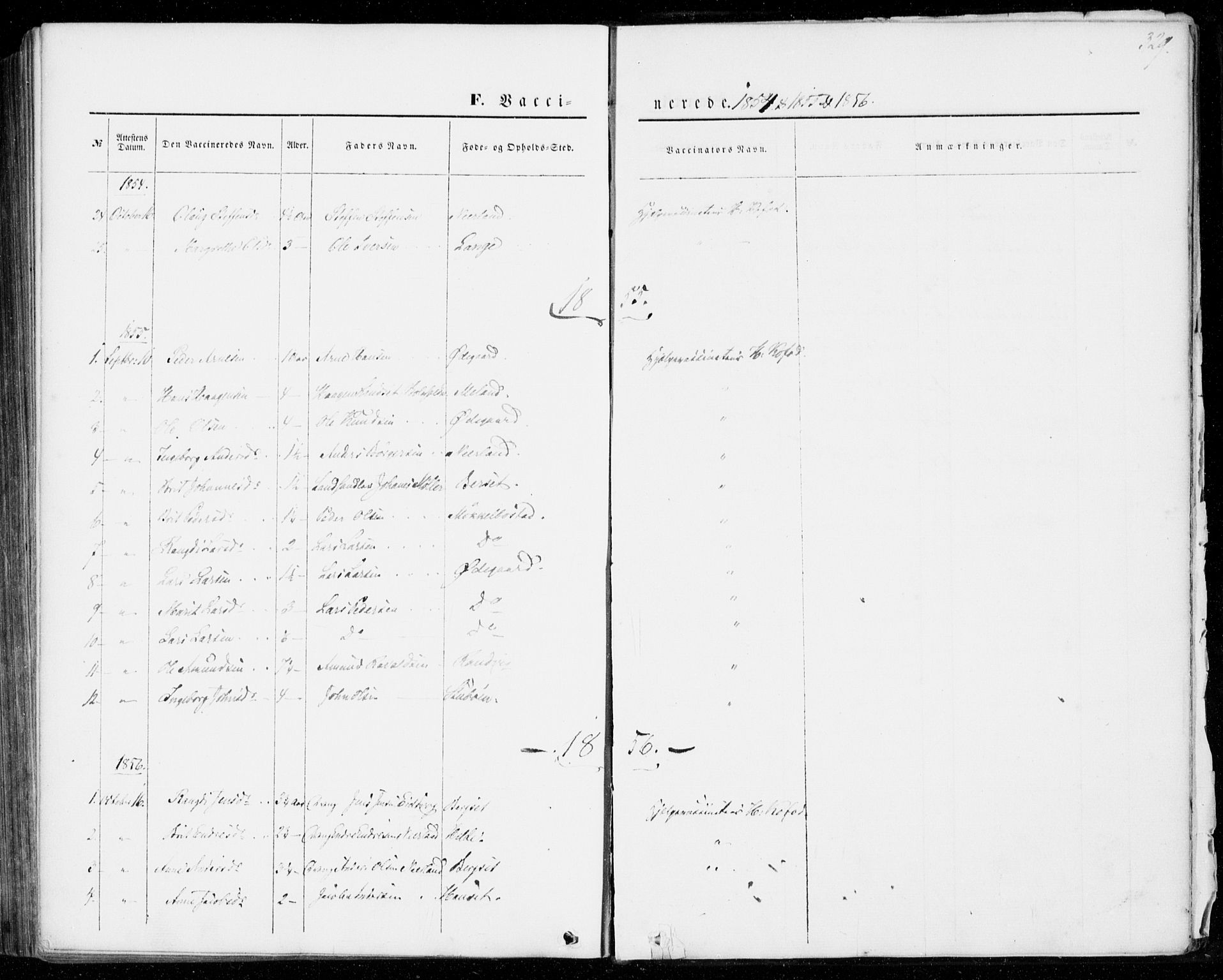 Ministerialprotokoller, klokkerbøker og fødselsregistre - Møre og Romsdal, SAT/A-1454/554/L0643: Parish register (official) no. 554A01, 1846-1879, p. 329