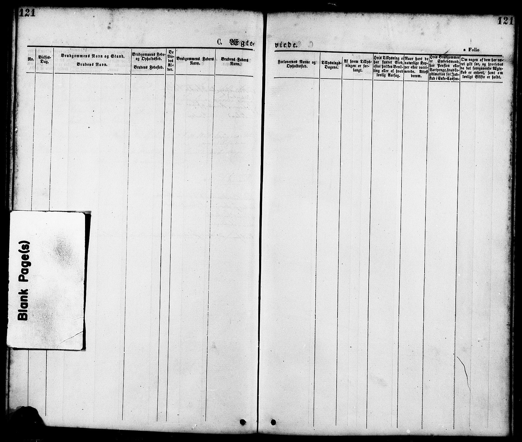 St. Petri sokneprestkontor, SAST/A-101813/001/30/30BA/L0010: Parish register (official) no. A 10, 1869-1878, p. 121