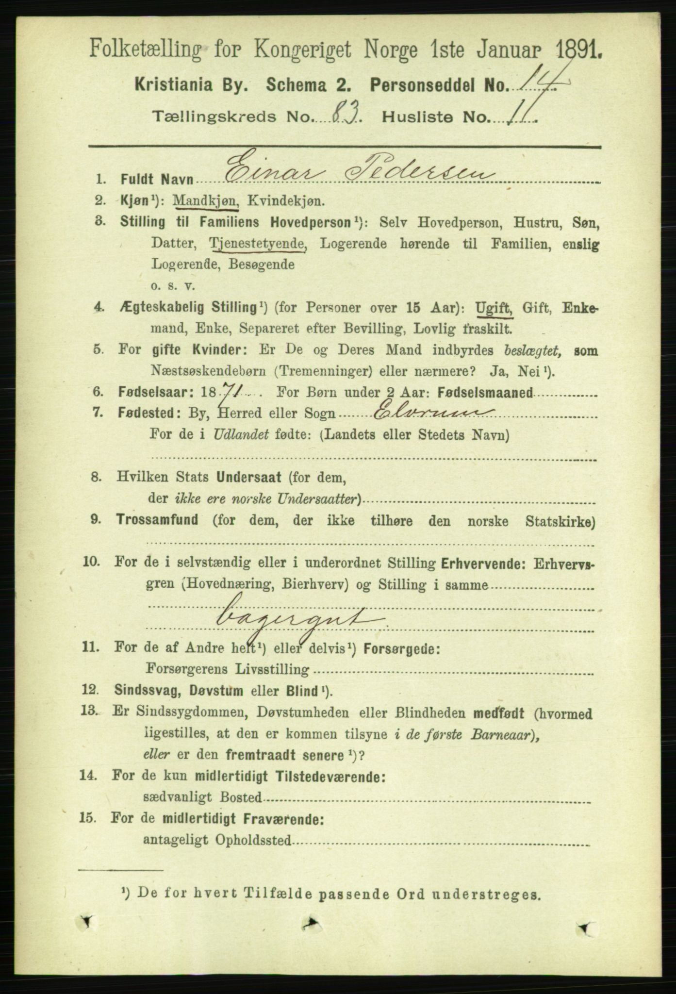 RA, 1891 census for 0301 Kristiania, 1891, p. 42135