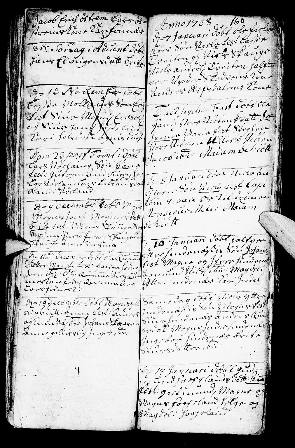 Lindås Sokneprestembete, SAB/A-76701/H/Haa: Parish register (official) no. A 1, 1699-1746, p. 160