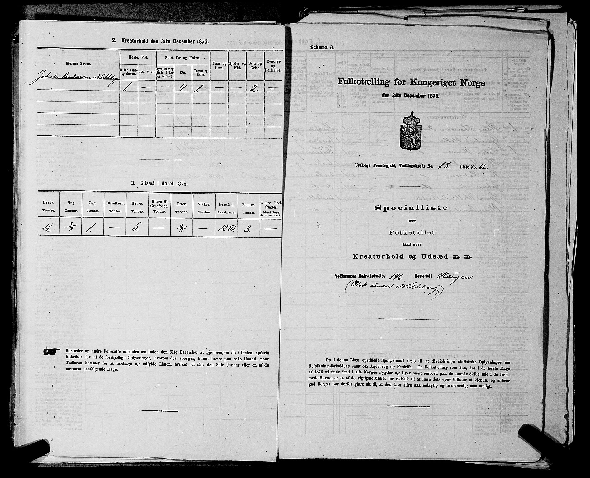 RA, 1875 census for 0224P Aurskog, 1875, p. 1353