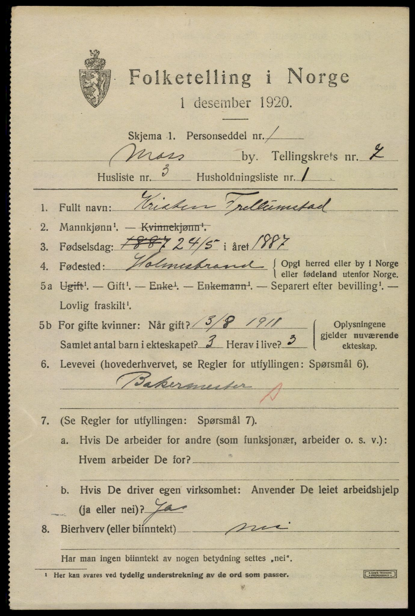 SAO, 1920 census for Moss, 1920, p. 19533