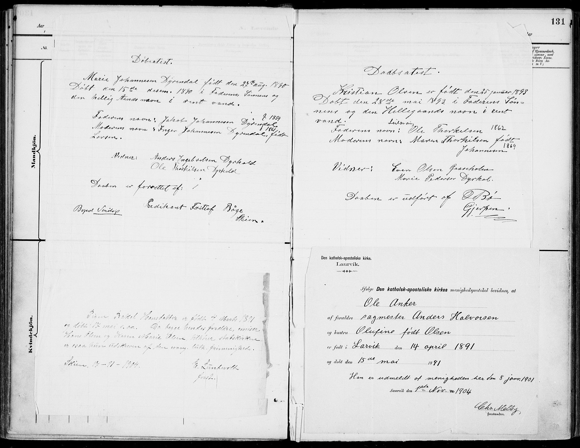 Gjerpen kirkebøker, SAKO/A-265/F/Fa/L0011: Parish register (official) no. I 11, 1896-1904, p. 131