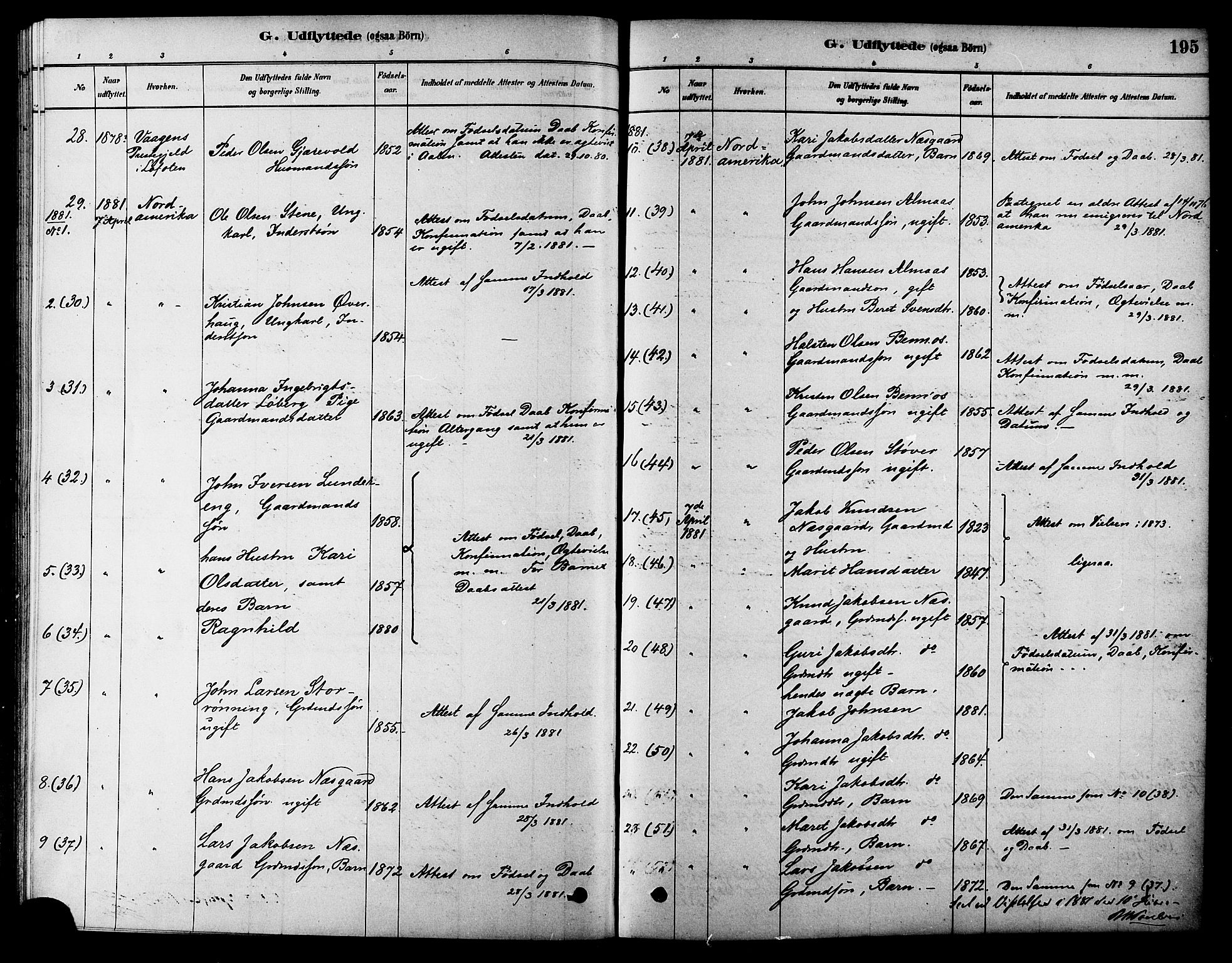 Ministerialprotokoller, klokkerbøker og fødselsregistre - Sør-Trøndelag, SAT/A-1456/686/L0983: Parish register (official) no. 686A01, 1879-1890, p. 195