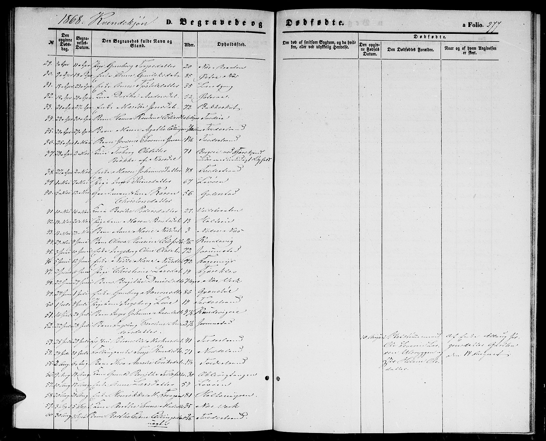 Holt sokneprestkontor, AV/SAK-1111-0021/F/Fb/L0008: Parish register (copy) no. B 8, 1858-1871, p. 277