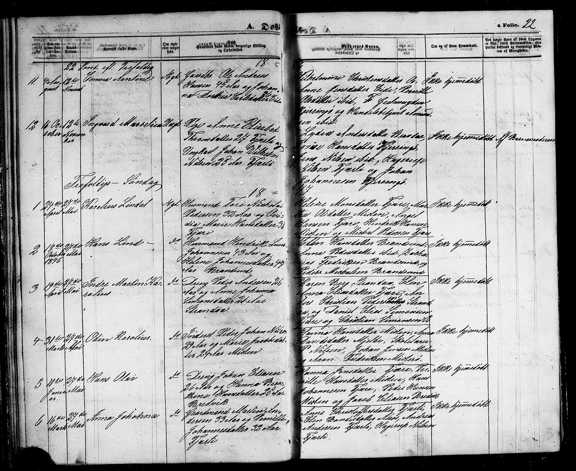 Ministerialprotokoller, klokkerbøker og fødselsregistre - Nordland, SAT/A-1459/803/L0075: Parish register (copy) no. 803C02, 1867-1881, p. 22