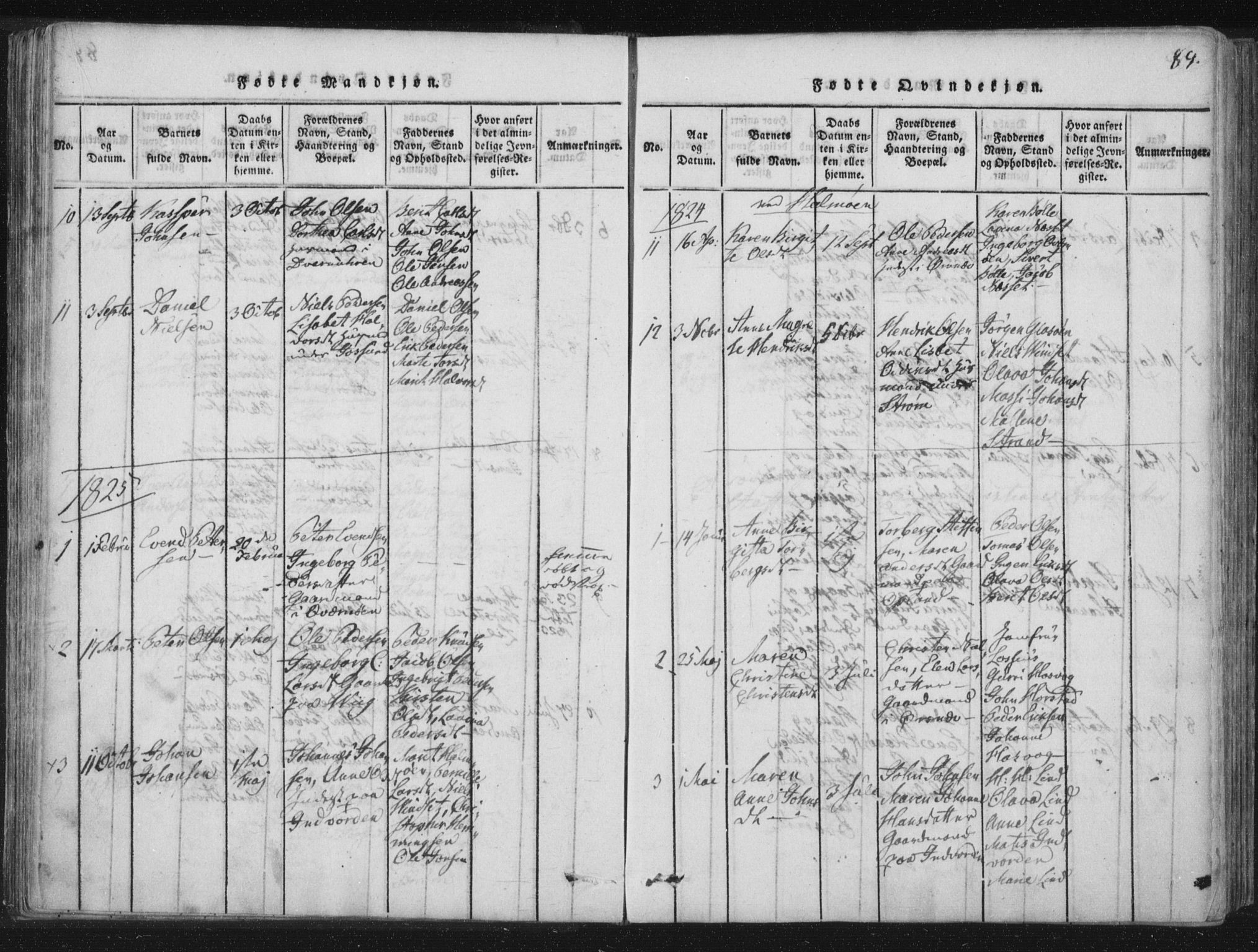 Ministerialprotokoller, klokkerbøker og fødselsregistre - Nord-Trøndelag, SAT/A-1458/773/L0609: Parish register (official) no. 773A03 /3, 1815-1830, p. 89