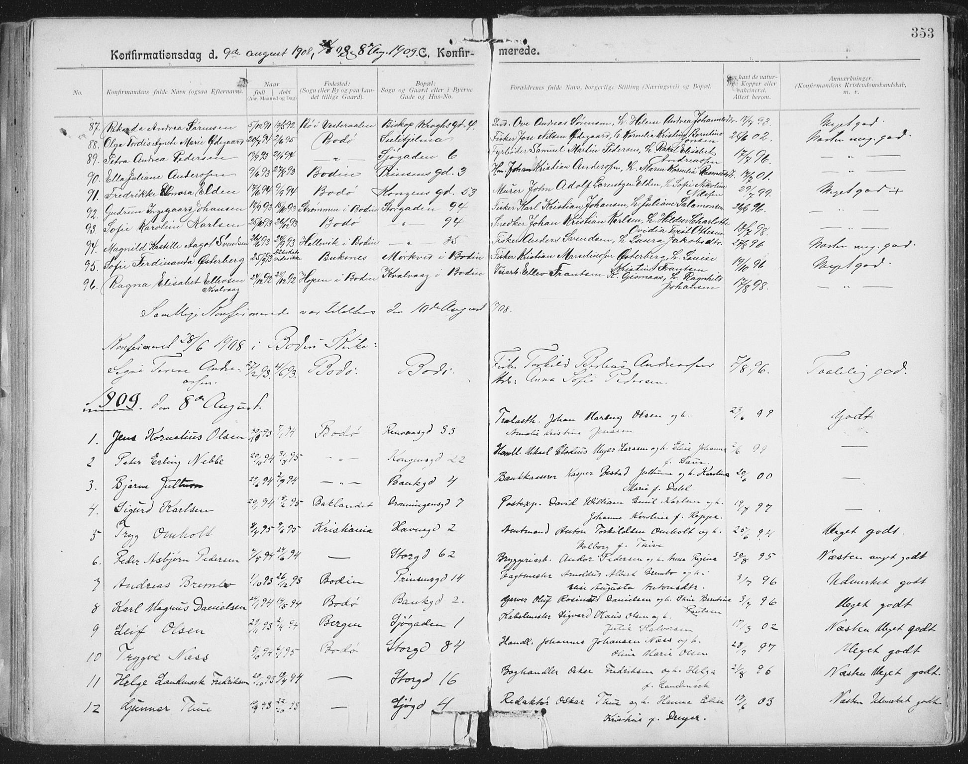 Ministerialprotokoller, klokkerbøker og fødselsregistre - Nordland, SAT/A-1459/801/L0011: Parish register (official) no. 801A11, 1900-1916, p. 353
