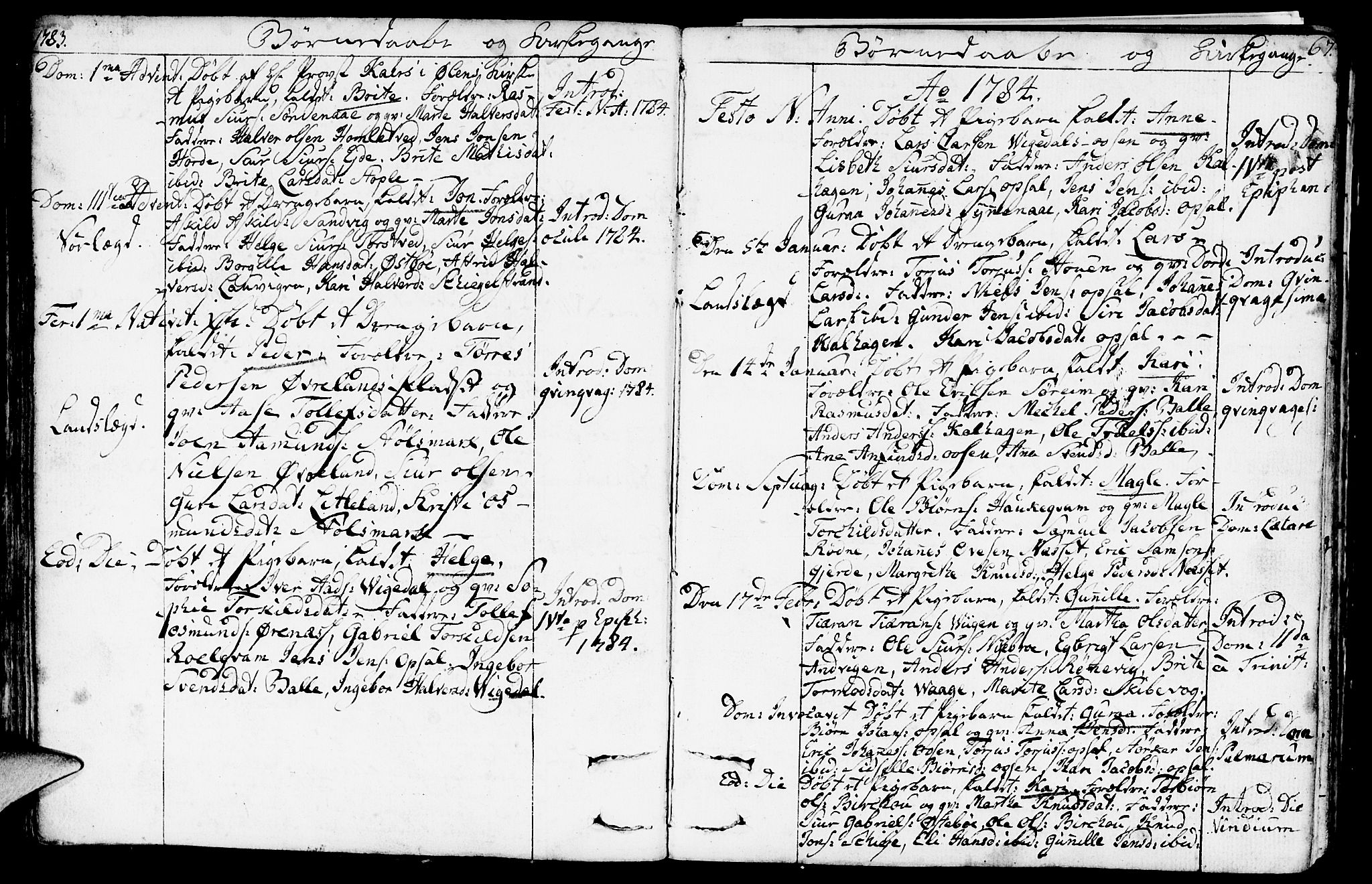 Vikedal sokneprestkontor, SAST/A-101840/01/IV: Parish register (official) no. A 2, 1779-1817, p. 67