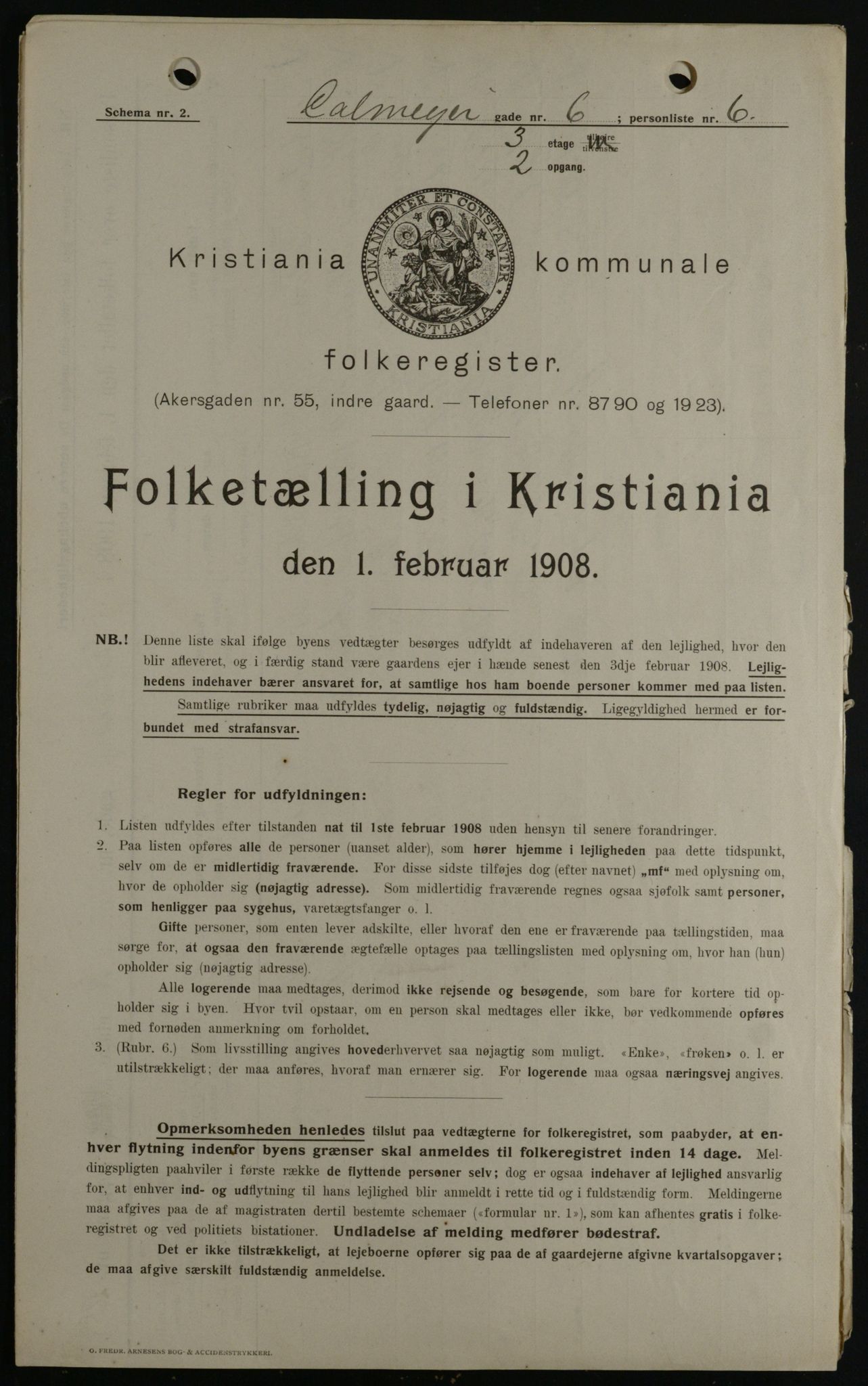 OBA, Municipal Census 1908 for Kristiania, 1908, p. 10706