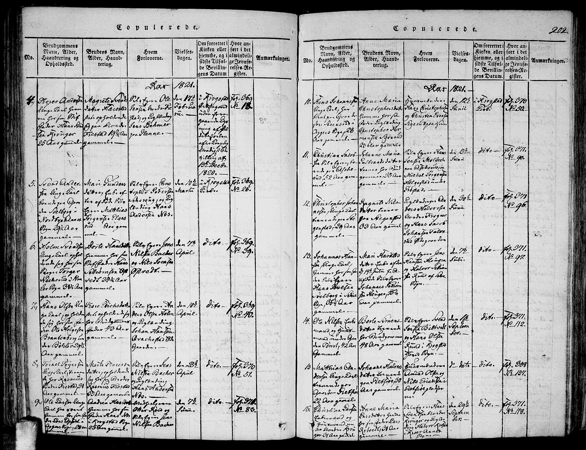 Kråkstad prestekontor Kirkebøker, SAO/A-10125a/F/Fa/L0003: Parish register (official) no. I 3, 1813-1824, p. 202