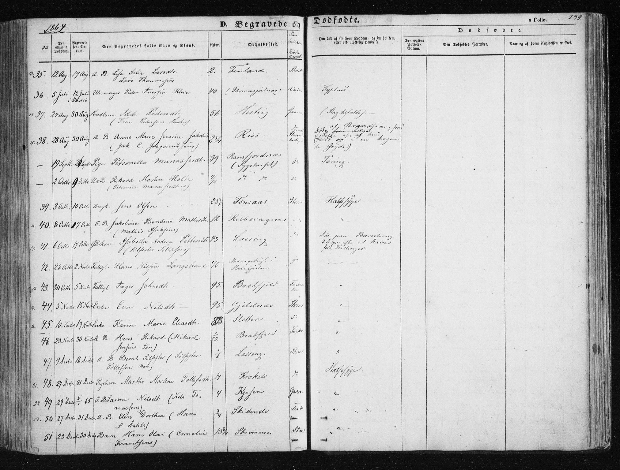 Tromsøysund sokneprestkontor, AV/SATØ-S-1304/G/Ga/L0001kirke: Parish register (official) no. 1, 1856-1867, p. 239