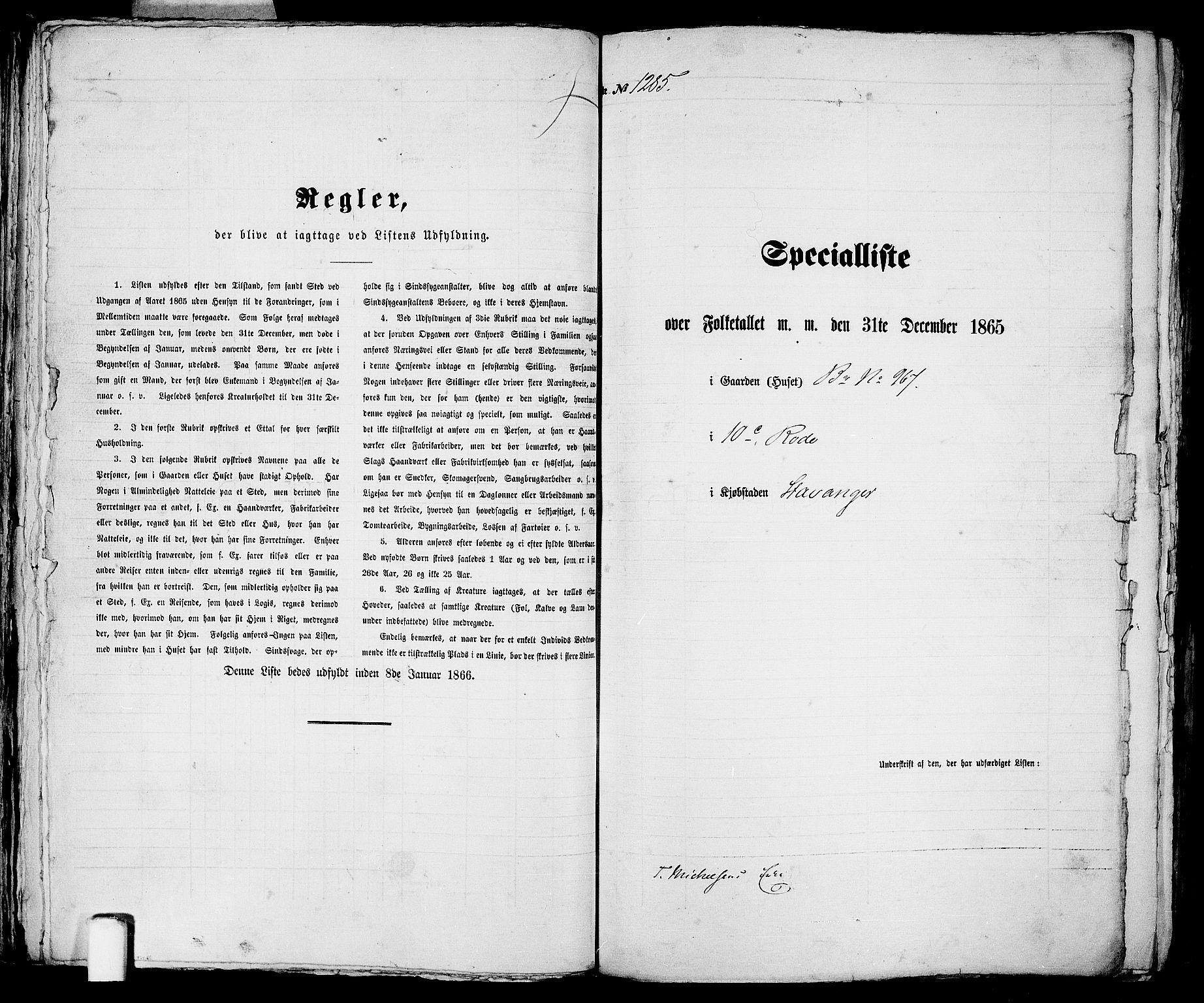 RA, 1865 census for Stavanger, 1865, p. 2602