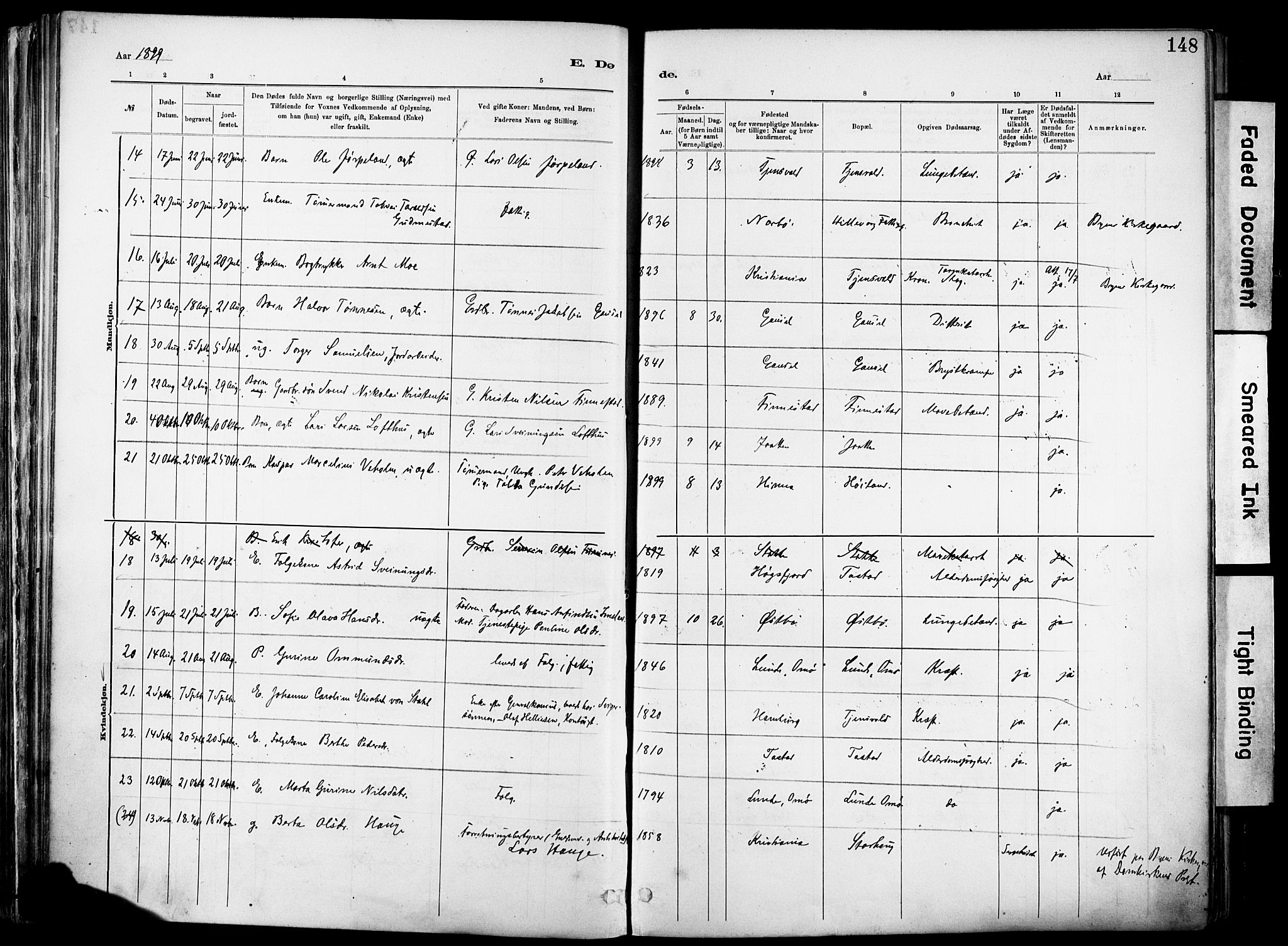 Hetland sokneprestkontor, SAST/A-101826/30/30BA/L0012: Parish register (official) no. A 12, 1882-1912, p. 148