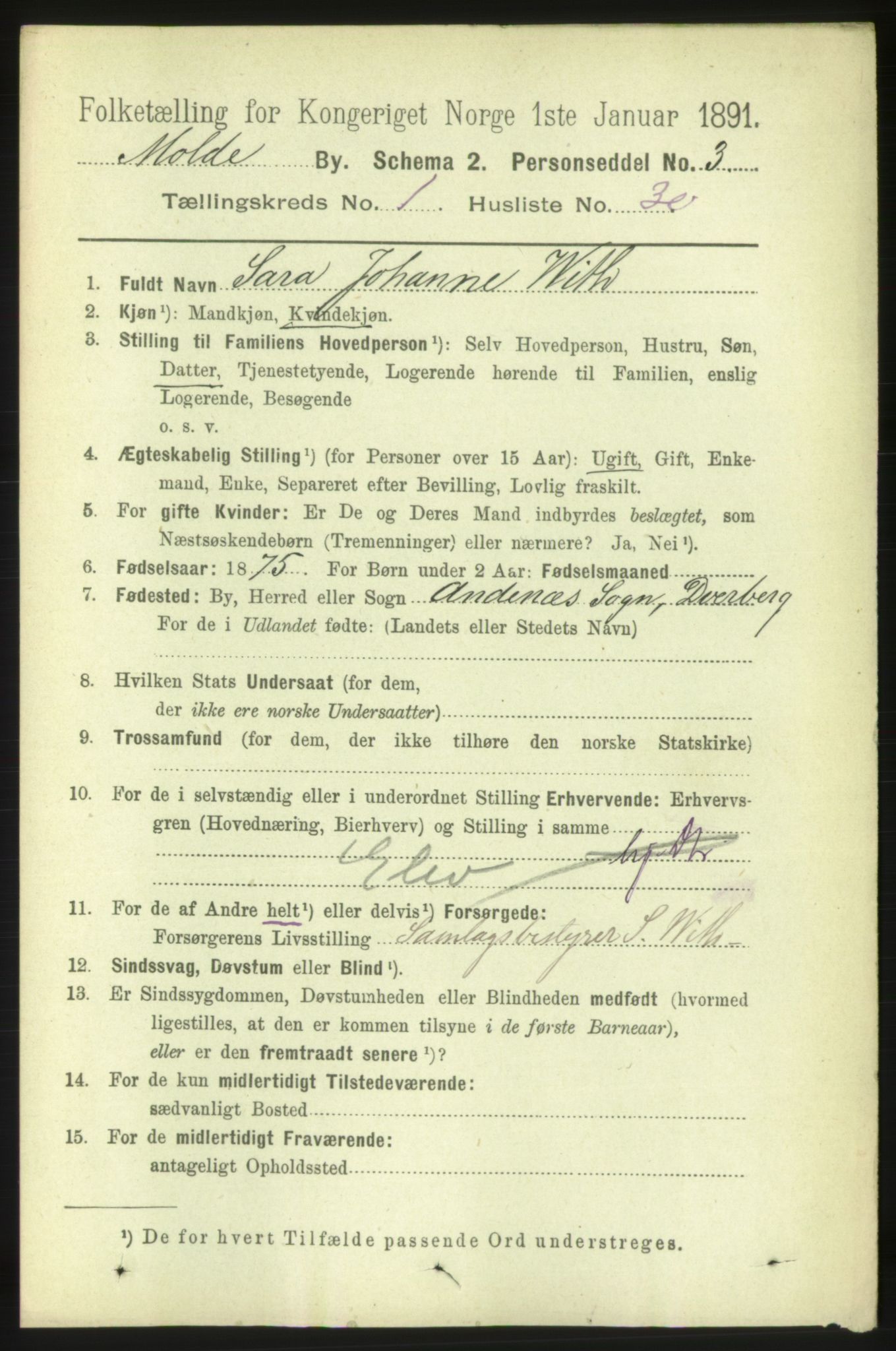 RA, 1891 census for 1502 Molde, 1891, p. 550