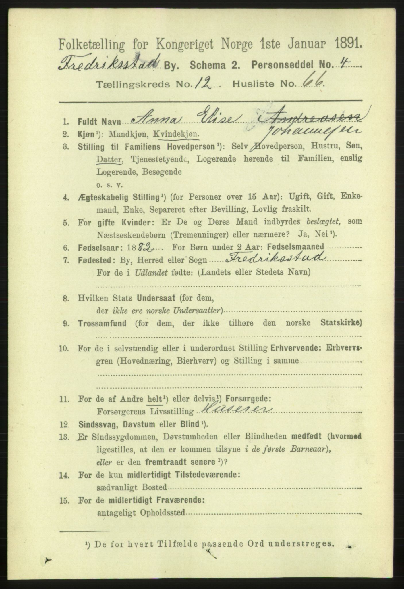 RA, 1891 census for 0103 Fredrikstad, 1891, p. 14290