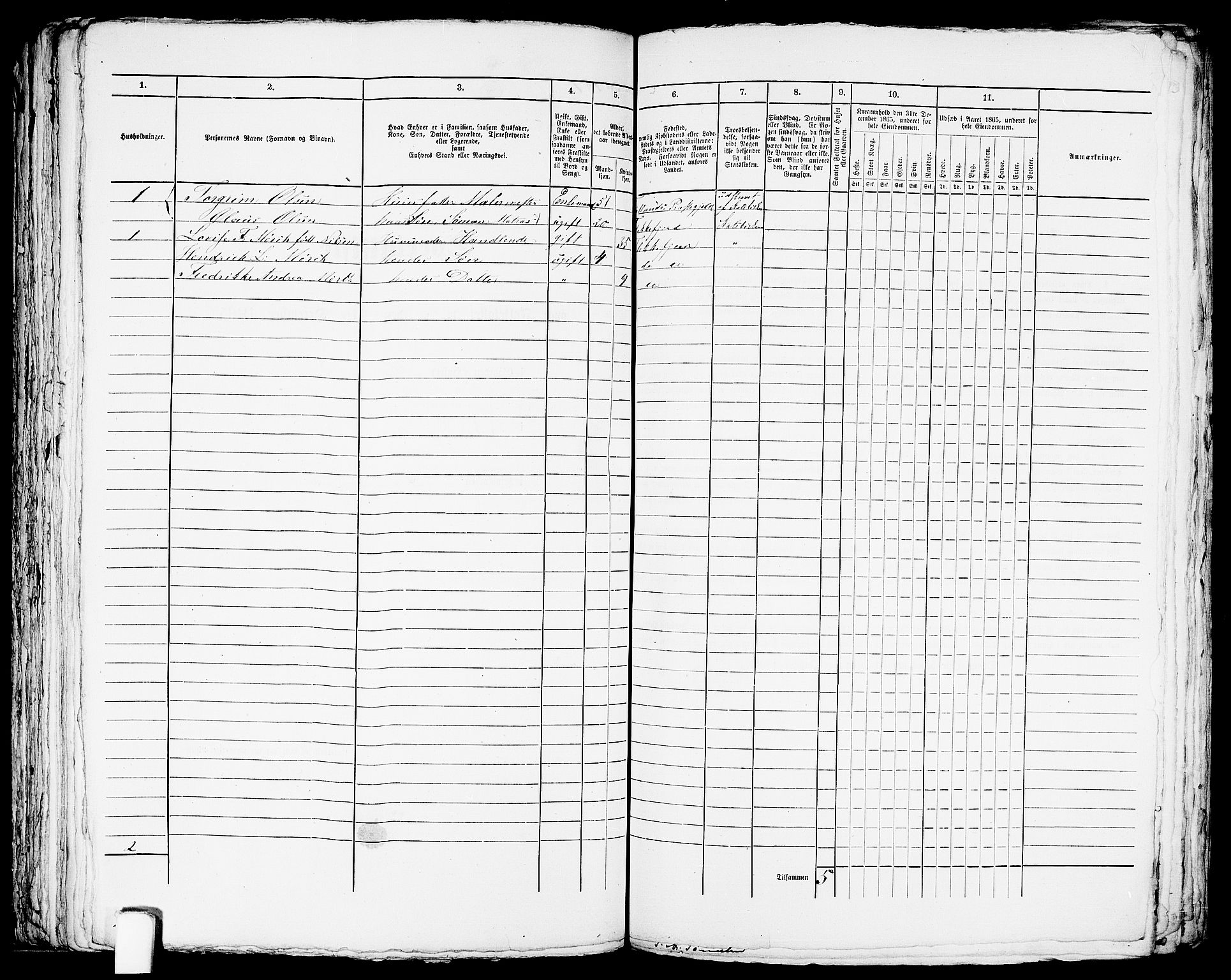 RA, 1865 census for Flekkefjord/Flekkefjord, 1865, p. 223