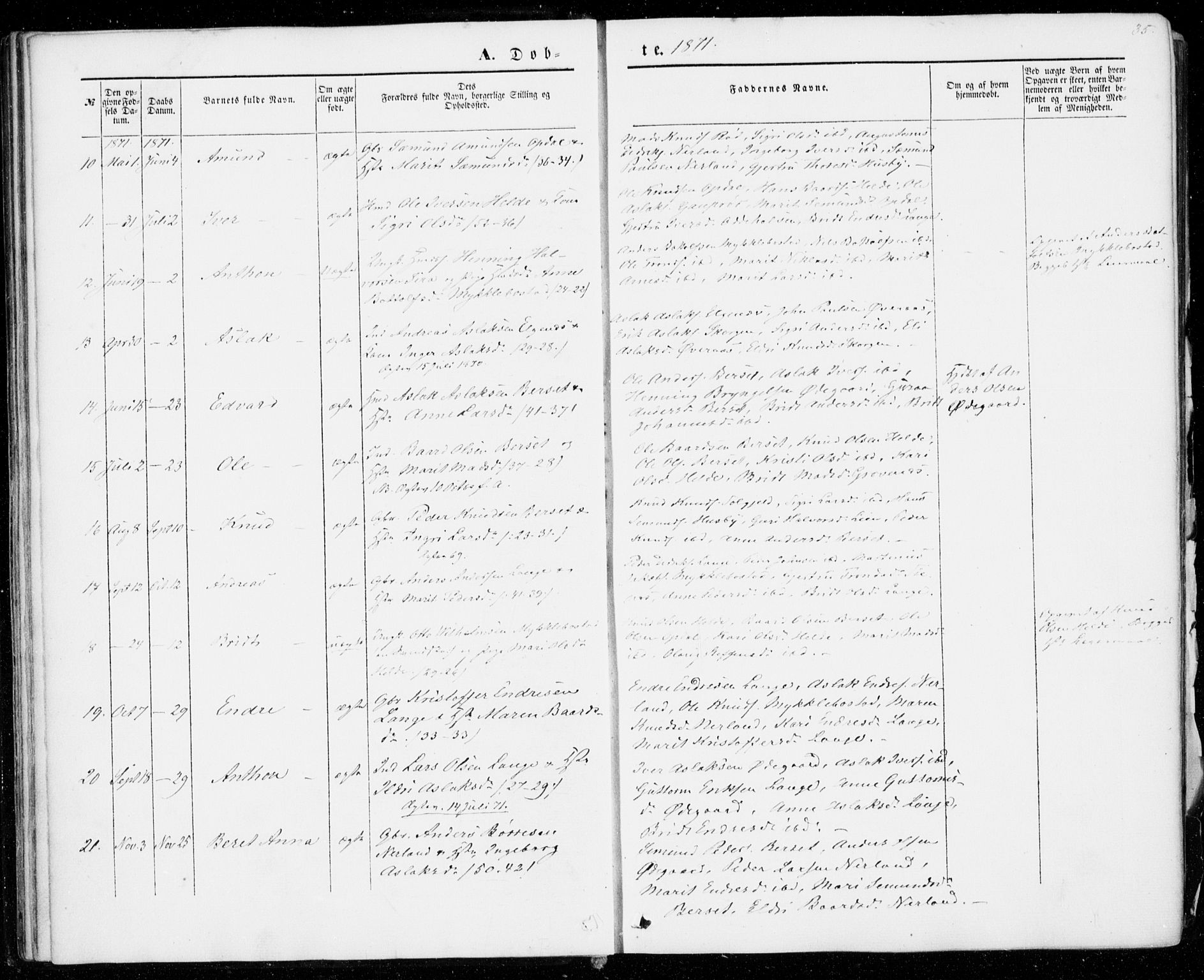 Ministerialprotokoller, klokkerbøker og fødselsregistre - Møre og Romsdal, SAT/A-1454/554/L0643: Parish register (official) no. 554A01, 1846-1879, p. 35