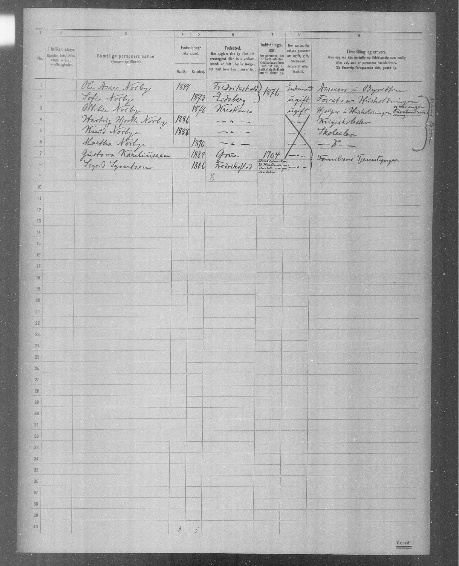 OBA, Municipal Census 1904 for Kristiania, 1904, p. 4705