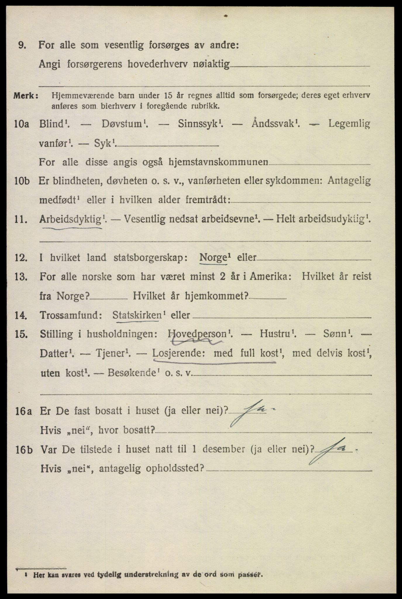 SAH, 1920 census for Fåberg, 1920, p. 10039