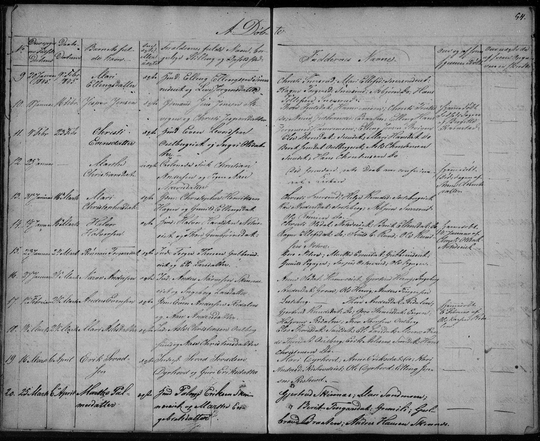 Krødsherad kirkebøker, AV/SAKO-A-19/F/Fa/L0002: Parish register (official) no. 2, 1829-1851, p. 54