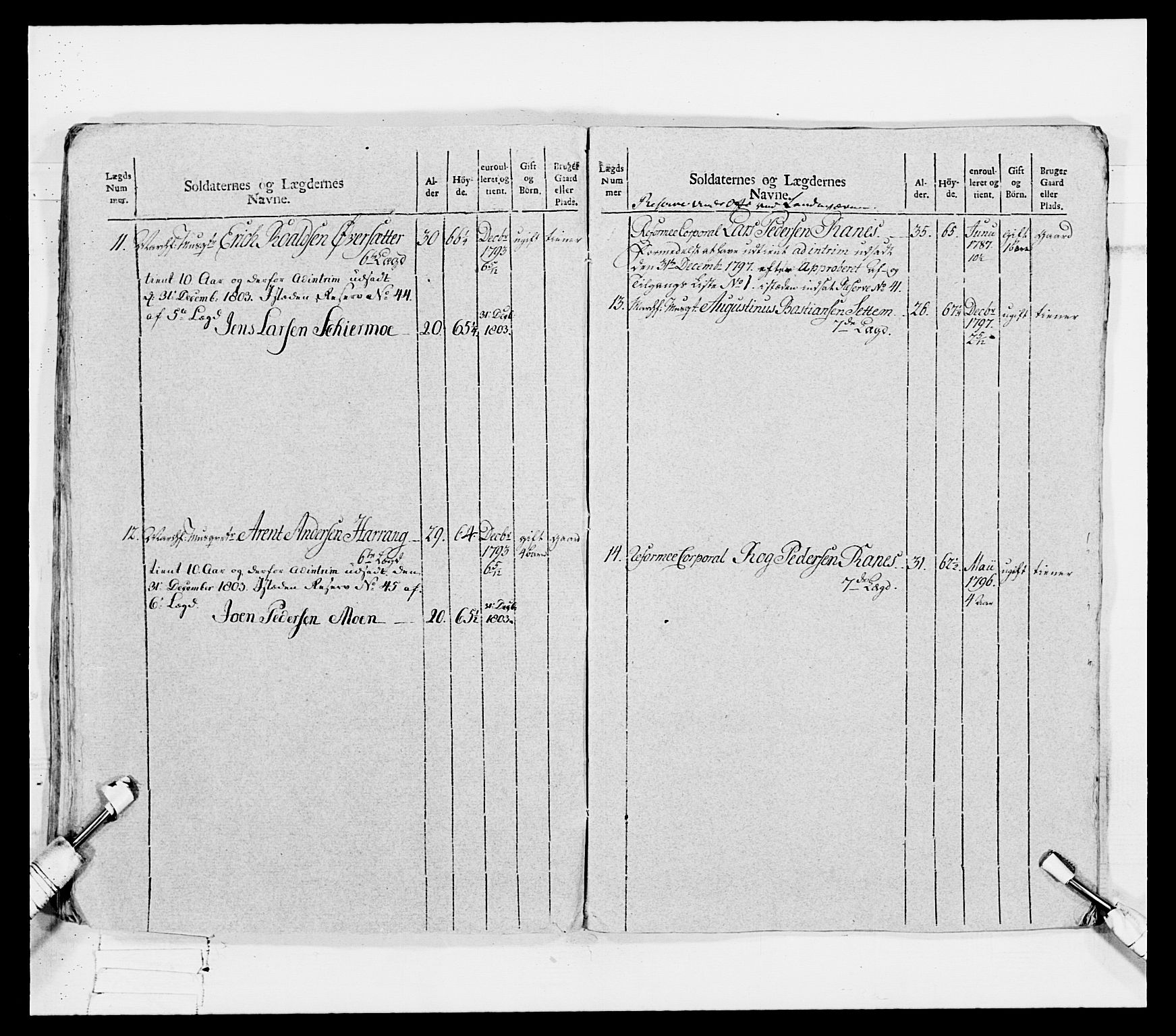 Generalitets- og kommissariatskollegiet, Det kongelige norske kommissariatskollegium, AV/RA-EA-5420/E/Eh/L0080: 2. Trondheimske nasjonale infanteriregiment, 1792-1800, p. 229