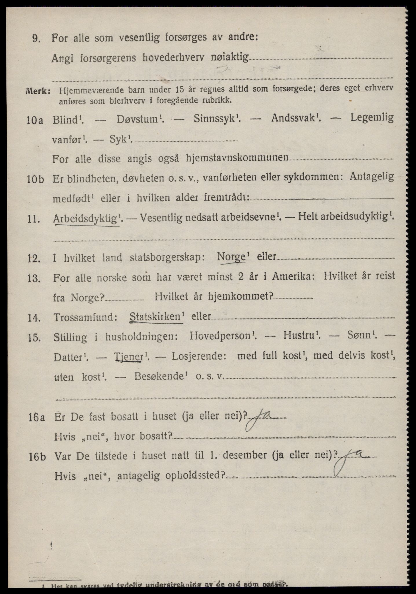 SAT, 1920 census for Volda, 1920, p. 13259