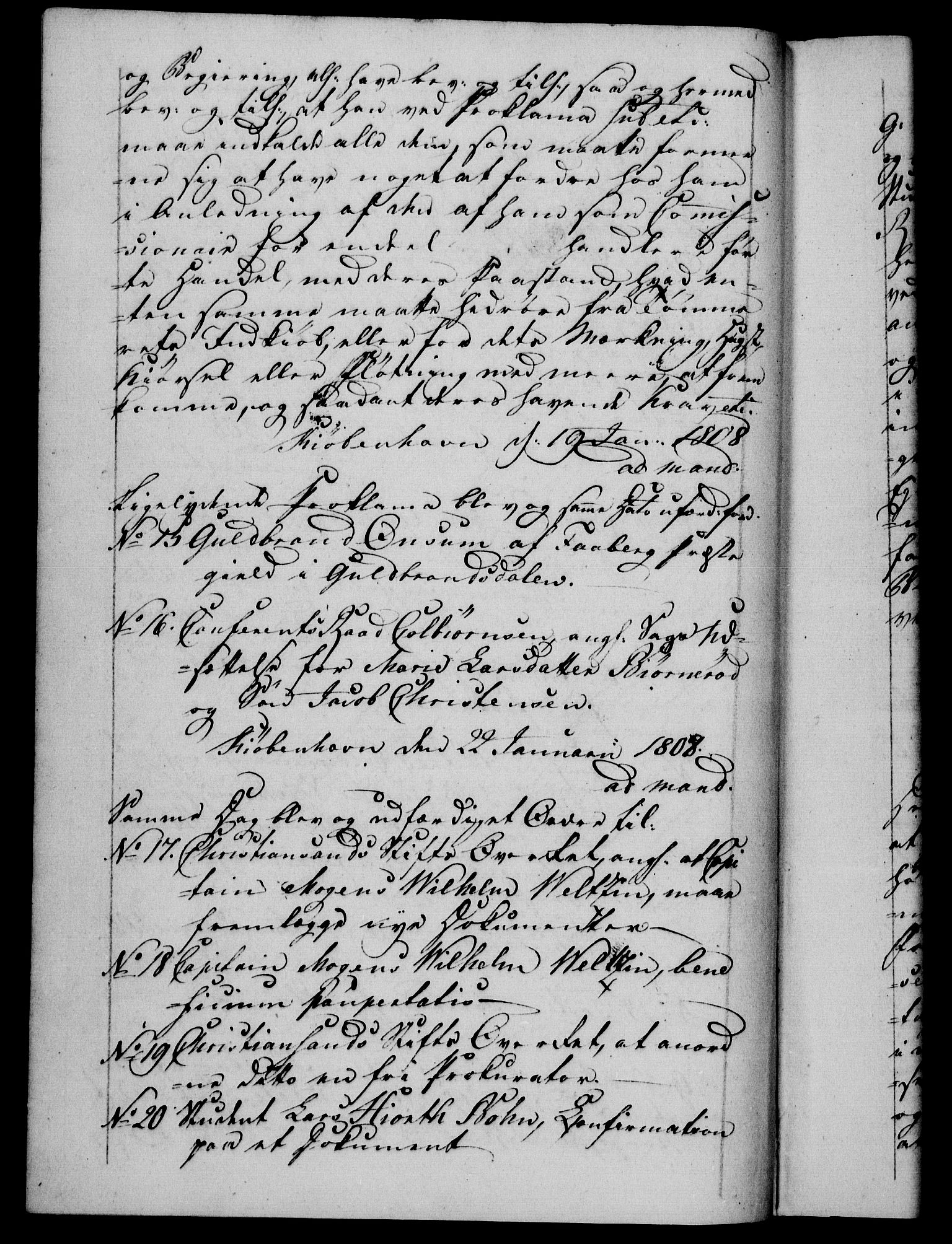 Danske Kanselli 1800-1814, RA/EA-3024/H/Hf/Hfb/Hfba/L0004: Registranter, 1808-1810, p. 2b