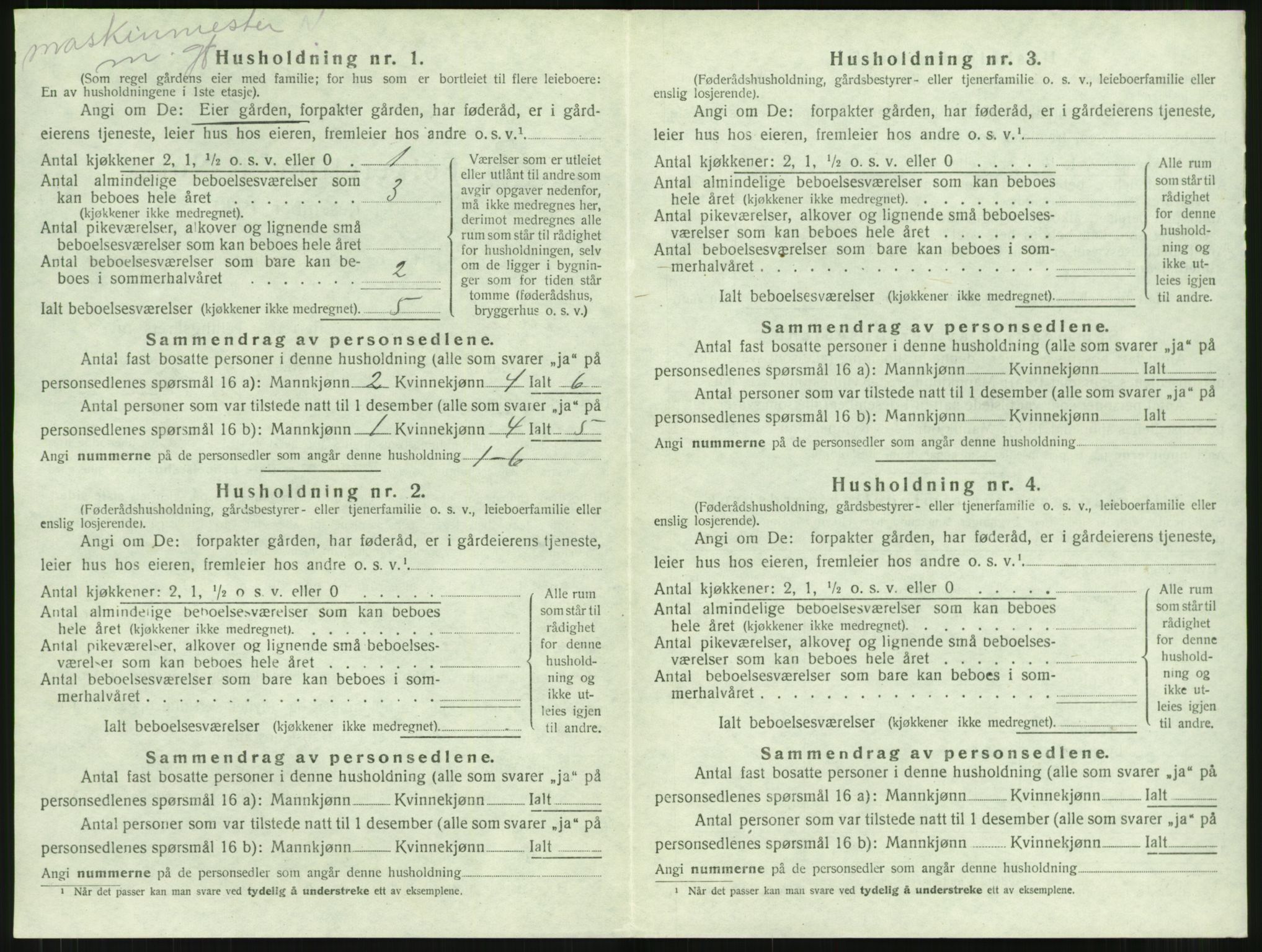 SAT, 1920 census for Aure, 1920, p. 583