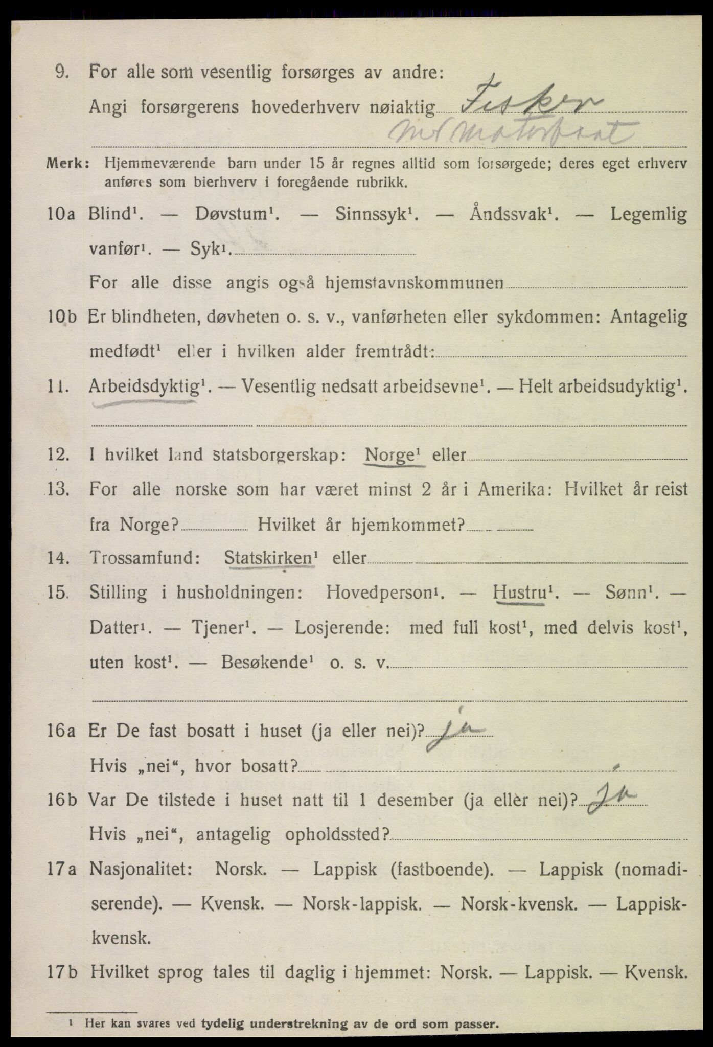 SAT, 1920 census for Vikna, 1920, p. 8210