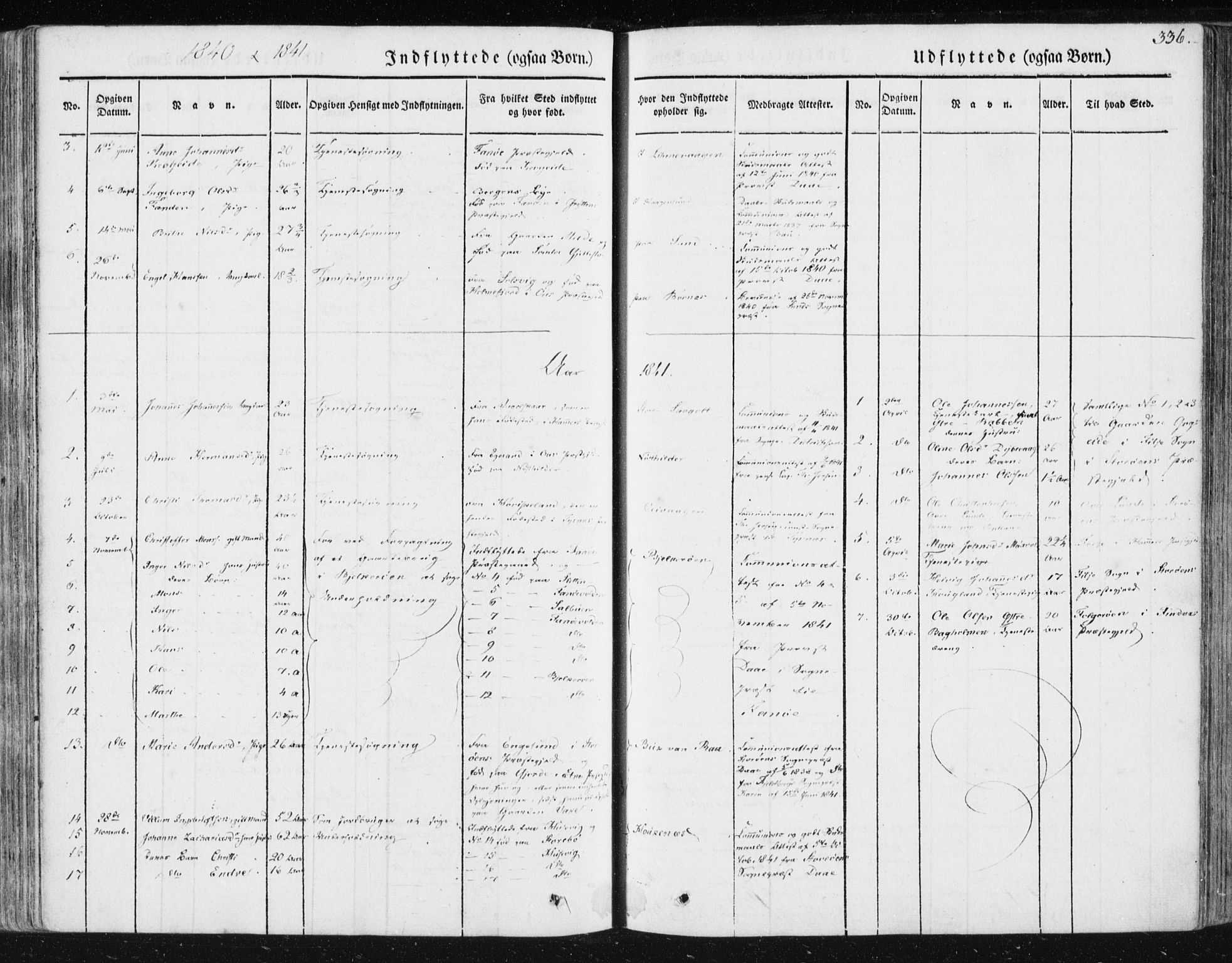 Sund sokneprestembete, SAB/A-99930: Parish register (official) no. A 13, 1835-1849, p. 336