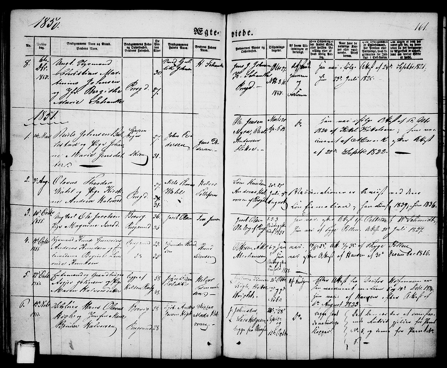 Porsgrunn kirkebøker , SAKO/A-104/G/Ga/L0002: Parish register (copy) no. I 2, 1847-1877, p. 161