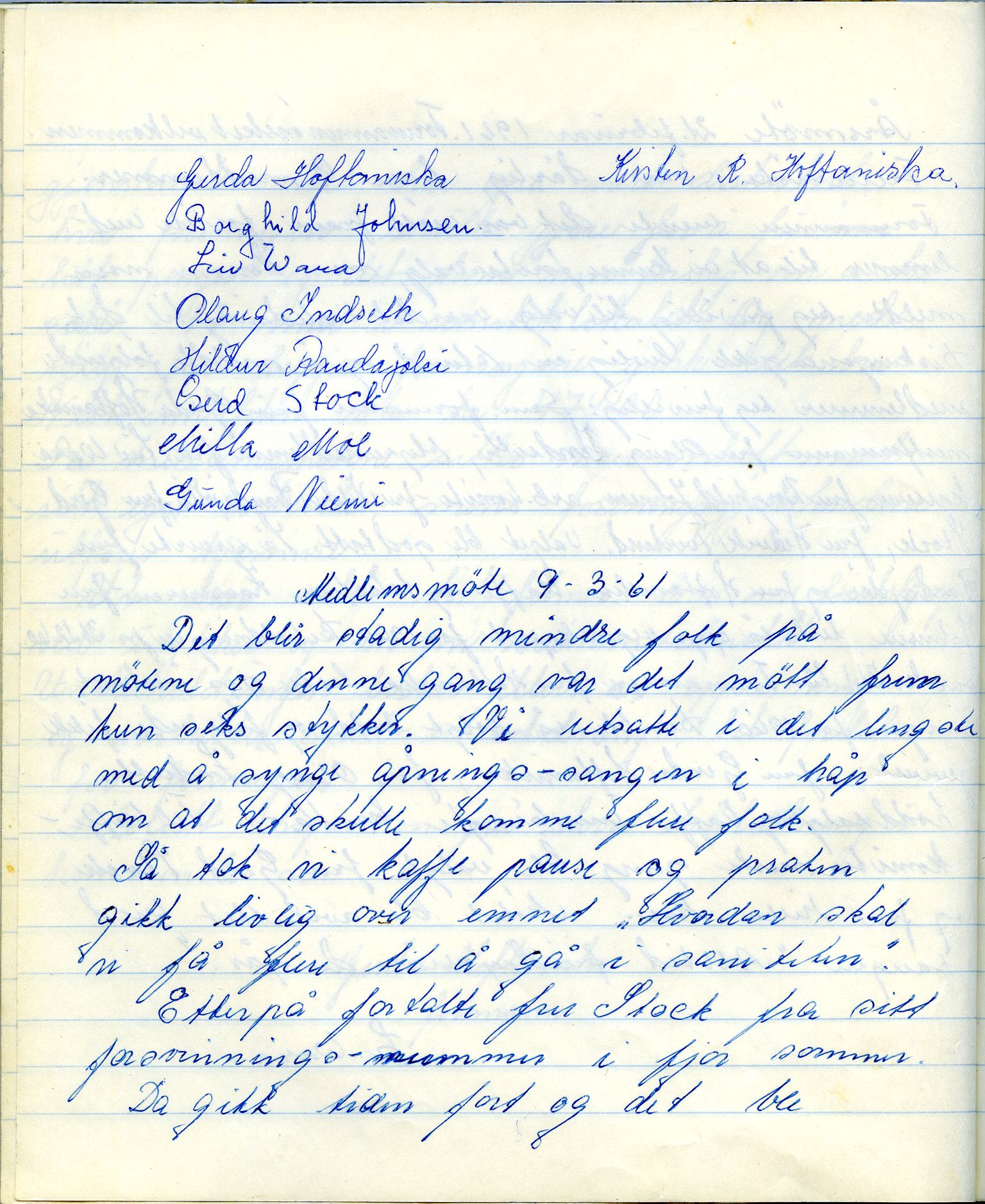 Vadsø sanitetsforening, FMFB/A-1060/A/Ab/L0054: Møtebok, 1958-1966
