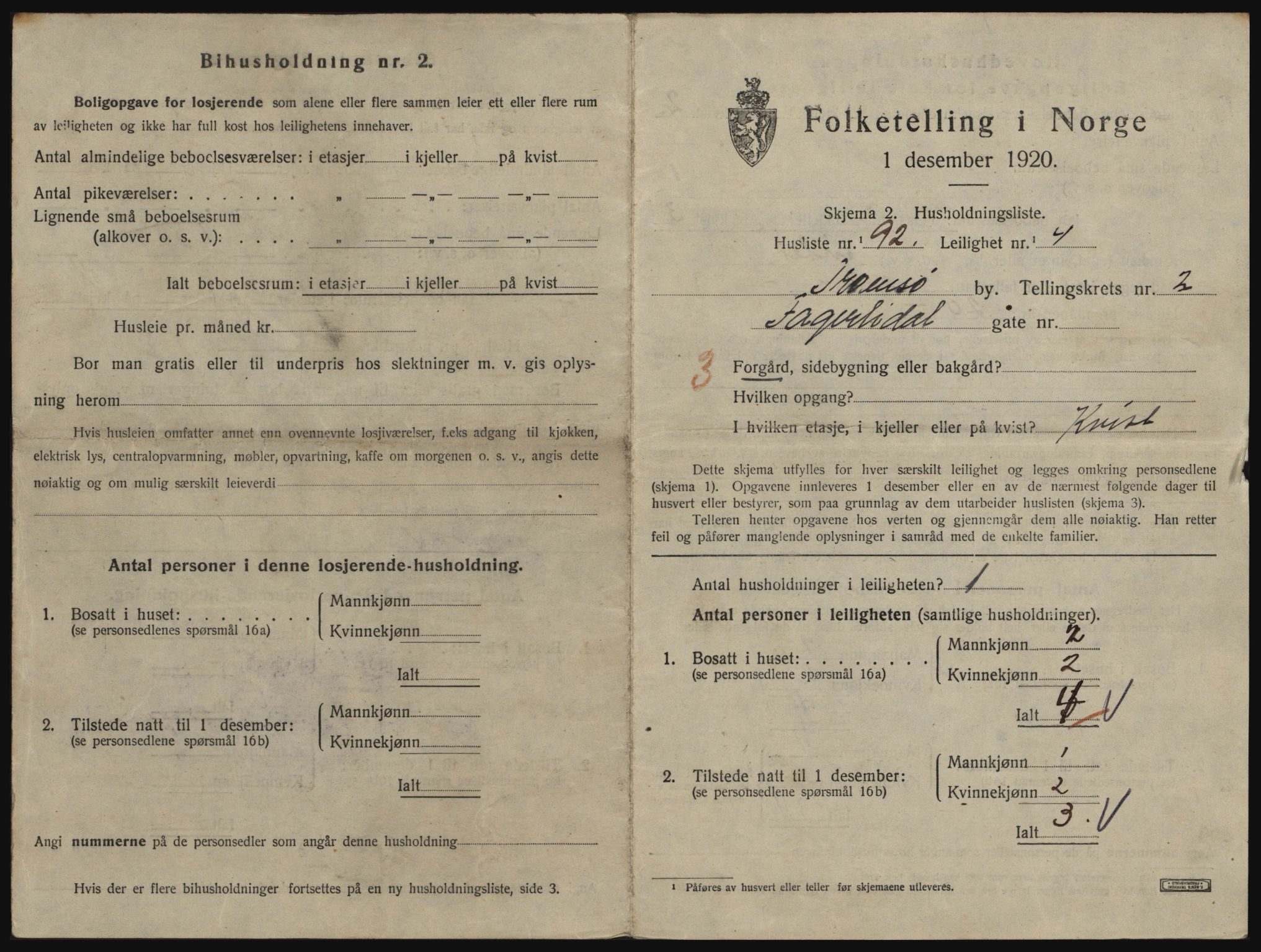 SATØ, 1920 census for Tromsø, 1920, p. 3109