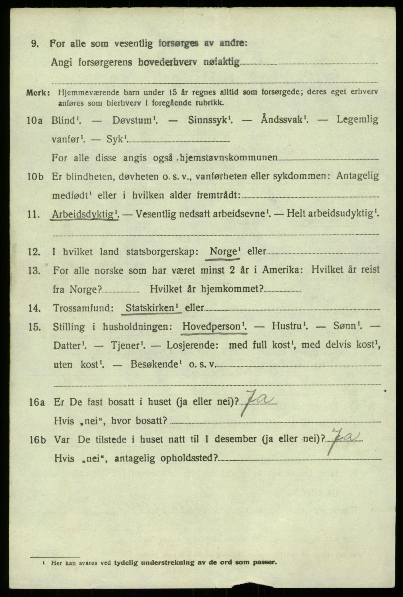 SAB, 1920 census for Hamre, 1920, p. 4840